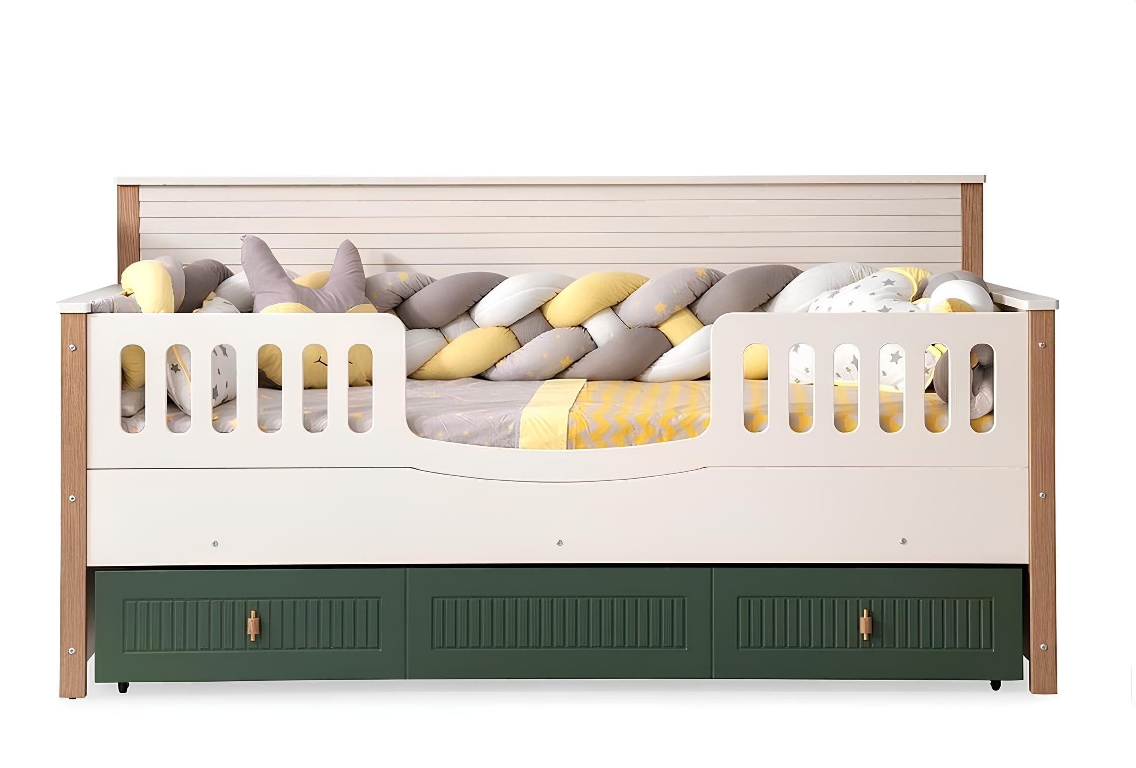 JVmoebel Kinderbett Helles Holz Kinderbett für das Kinderzimmer Möbelstück (1-tlg., 1x Bett)