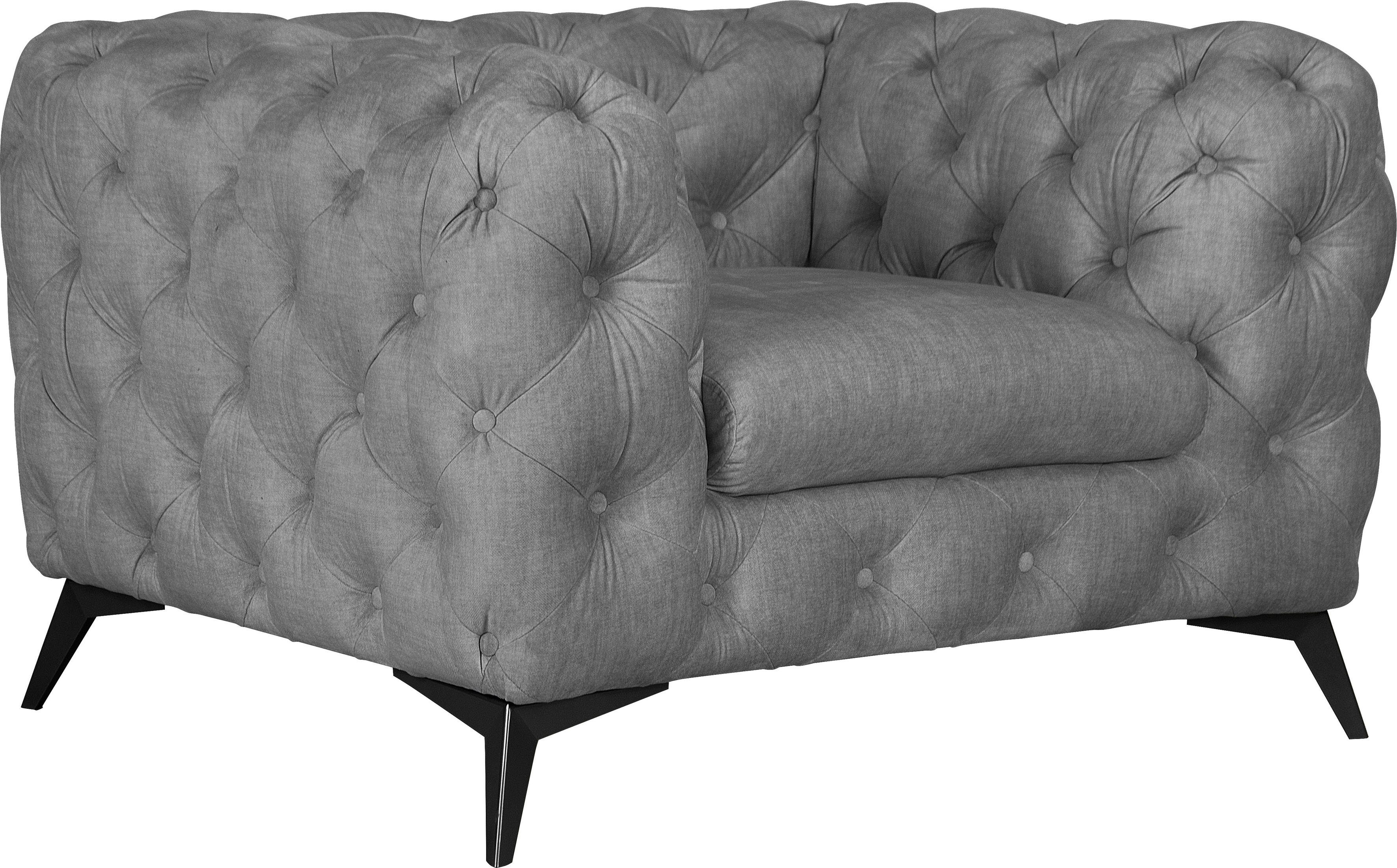 Home affaire Chesterfield-Sessel Glynis Sessel, aufwändige Knopfheftung, moderne Chesterfield Optik, Fußfarbe wählbar