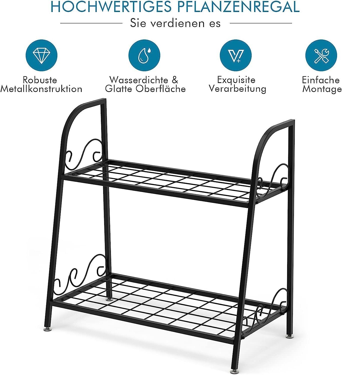 Blumentreppe, 30,5 61,5 x Pflanzentreppe KOMFOTTEU Metall x 63 cm 2-Stufige