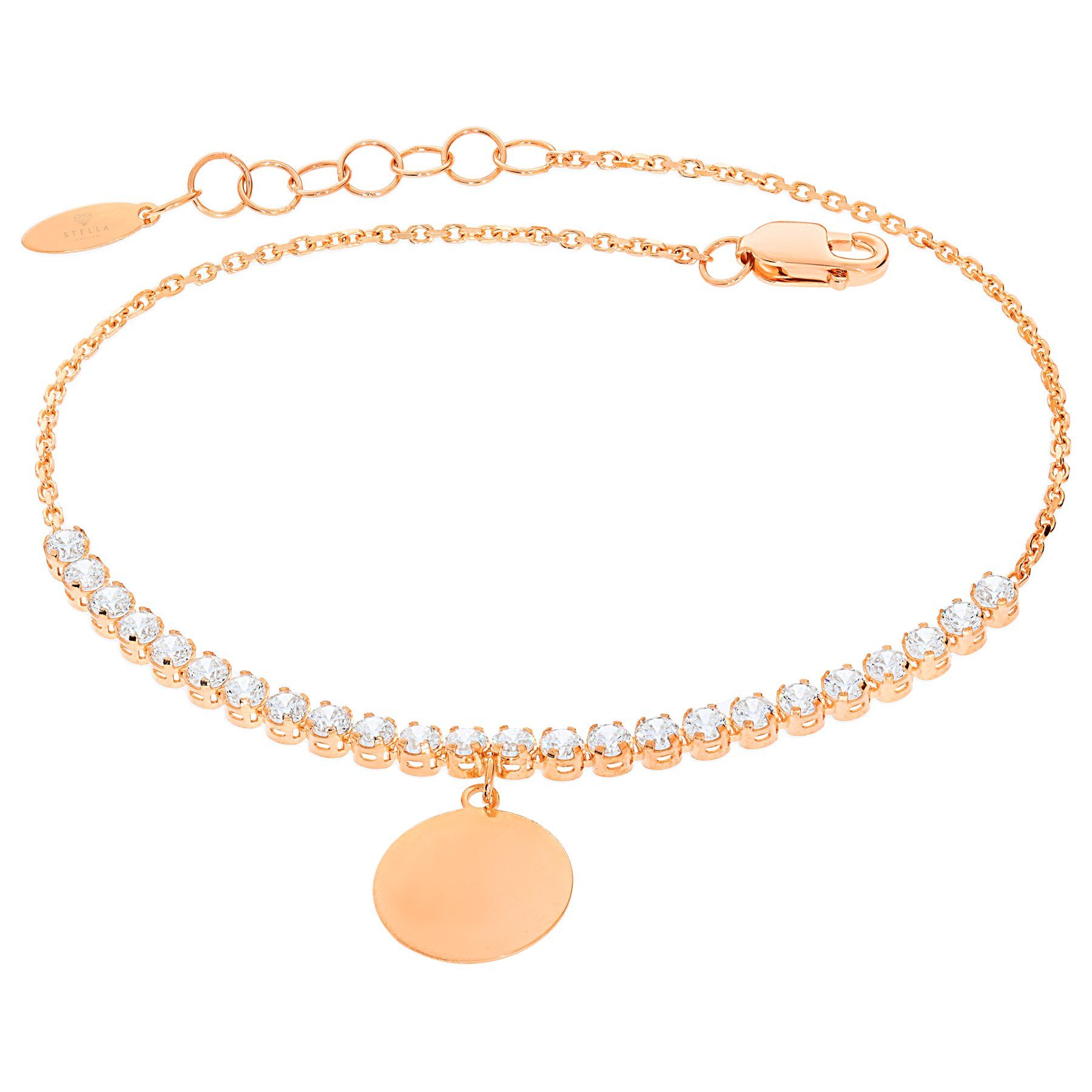 Stella-Jewellery Goldarmband »Damen Armband 585er Rotgold Zirkonia Kreis«  (inkl. Etui), Armkette Goldarmband Kettenarmband online kaufen | OTTO