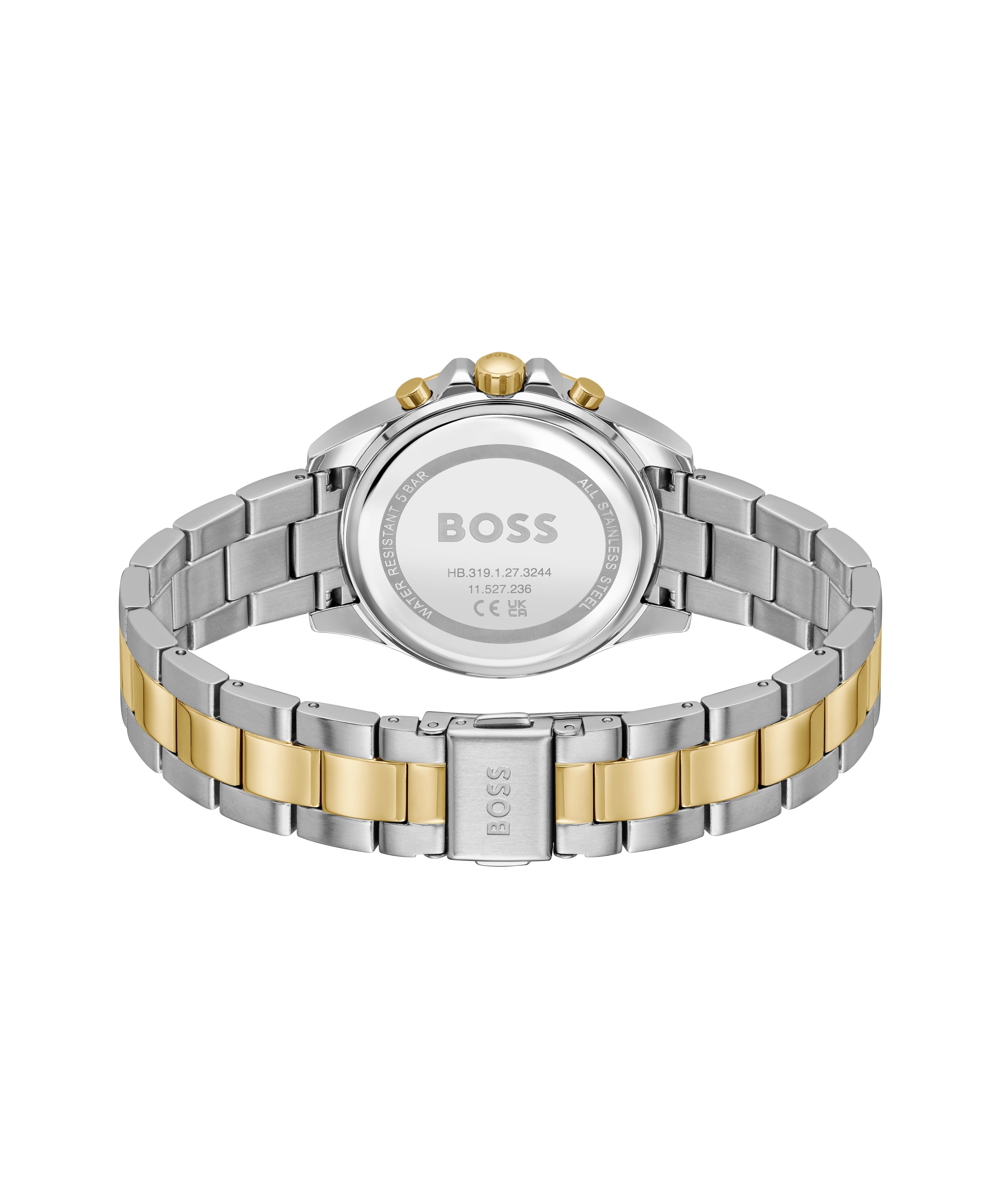 BOSS Multifunktionsuhr ALLEY 1502827, Quarzuhr, Armbanduhr, Damenuhr, Edelstahlarmband, analog, Tag