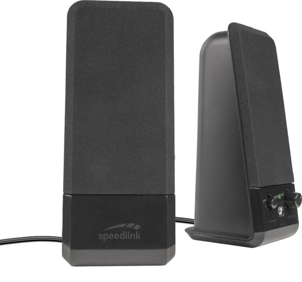 Speedlink EVENT Notebook & PC-Lautsprecher Stereo (5 W, mit Klinkenstecker für Büro/Home Office/PC/Notebook)