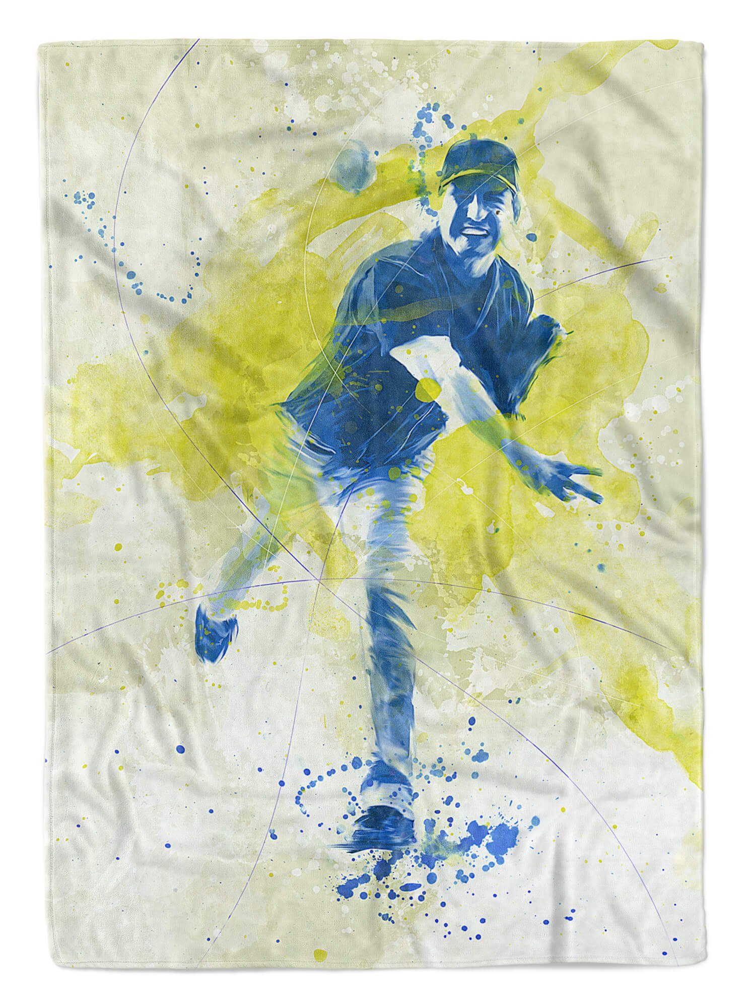 Baseball Kunstvoll Baumwolle-Polyester-Mix Handtücher Handtuch Saunatuch Sport Kuscheldecke (1-St), Sinus Art Strandhandtuch Sportha, Handtuch SplashArt