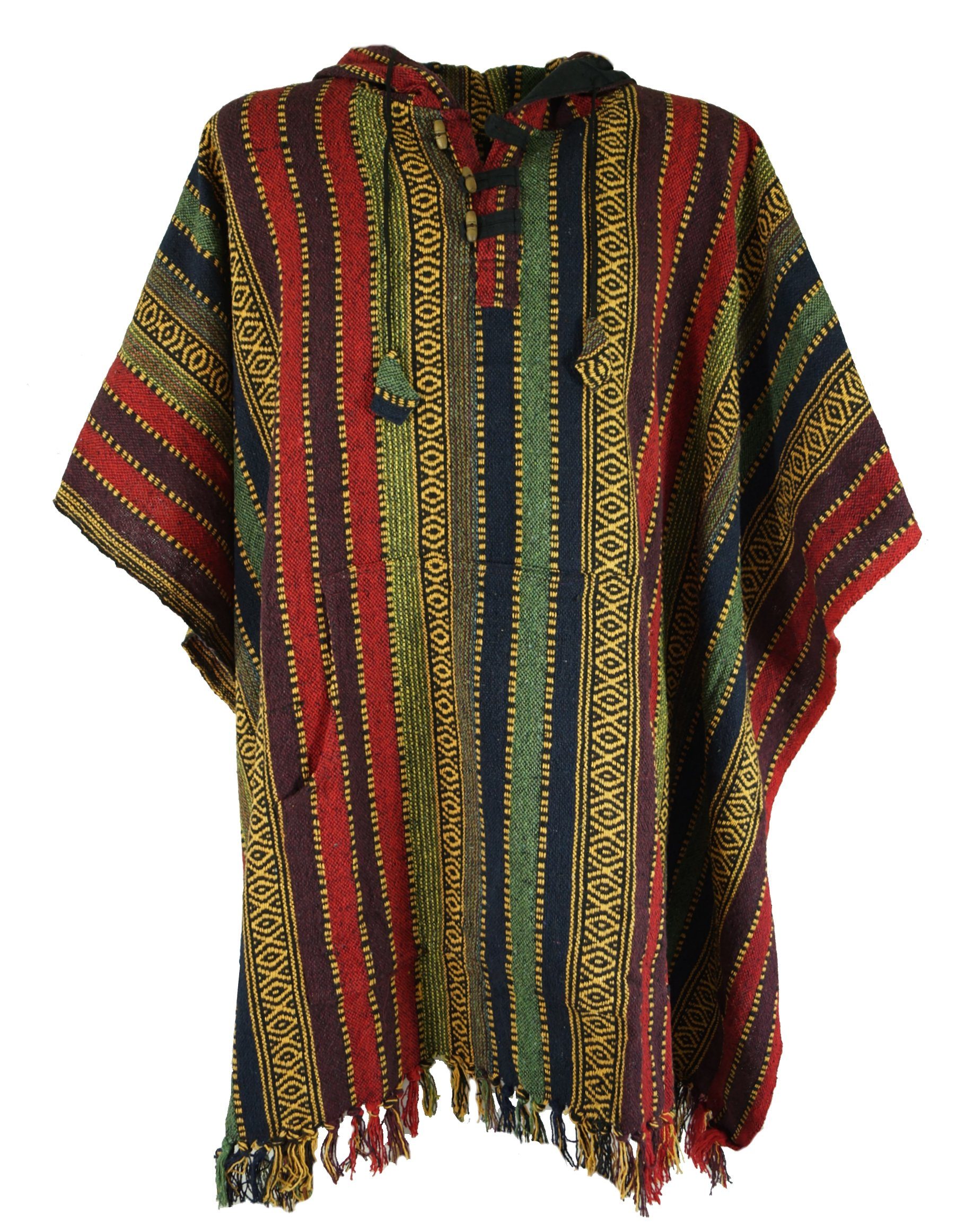 Guru-Shop Strickjacke Unisex Poncho Hippie chic, Ethno Poncho,.. alternative Bekleidung