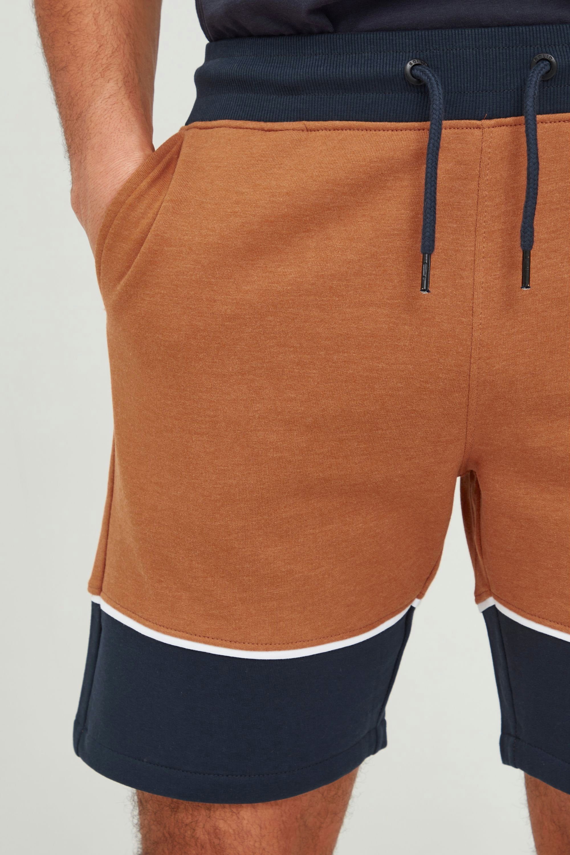 Solid Sweatshorts Colorblock Sweat mit Insignia Blue Shorts (194010) SDDebber Kordeln