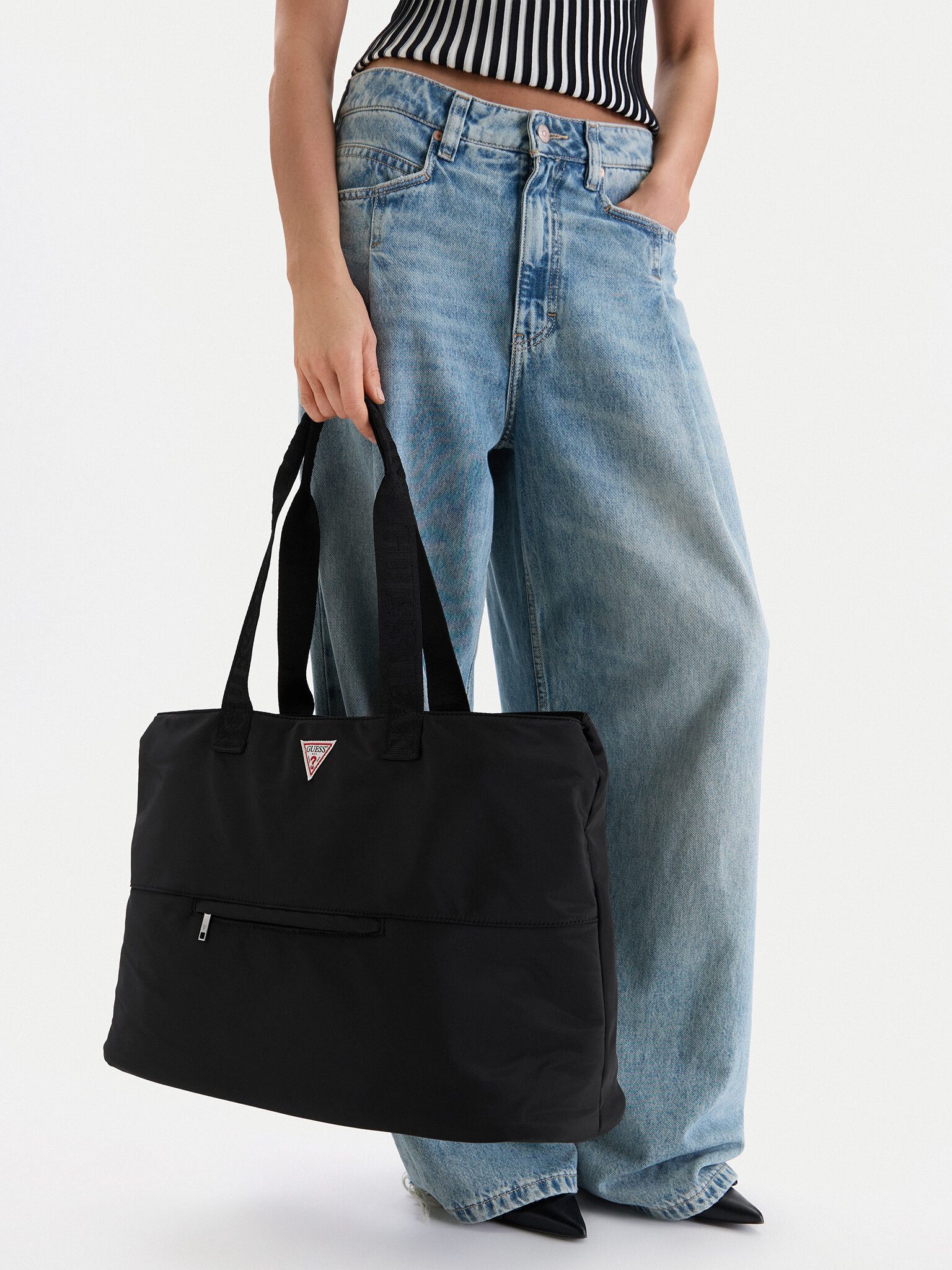 GUESS JEANS Handtasche Guess Jeans Damenhandtasche Schwarz GUESS JEANS-CWBE günstig online kaufen