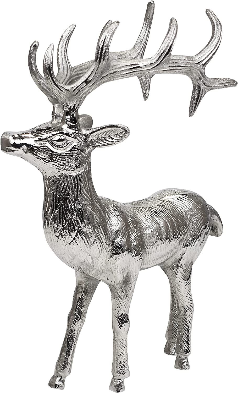 MichaelNoll Dekofigur Hirsch Deko - Stehend - Rentier Aluminium Silber Deko günstig online kaufen