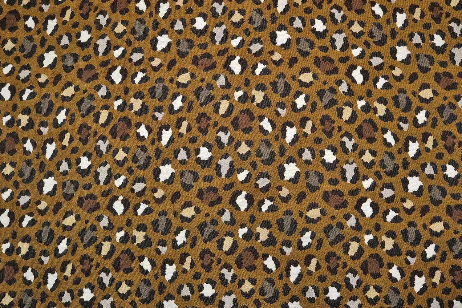 Stofferia Stoff Dekostoff Jacquard Leopard Cougar Gold, Meterware