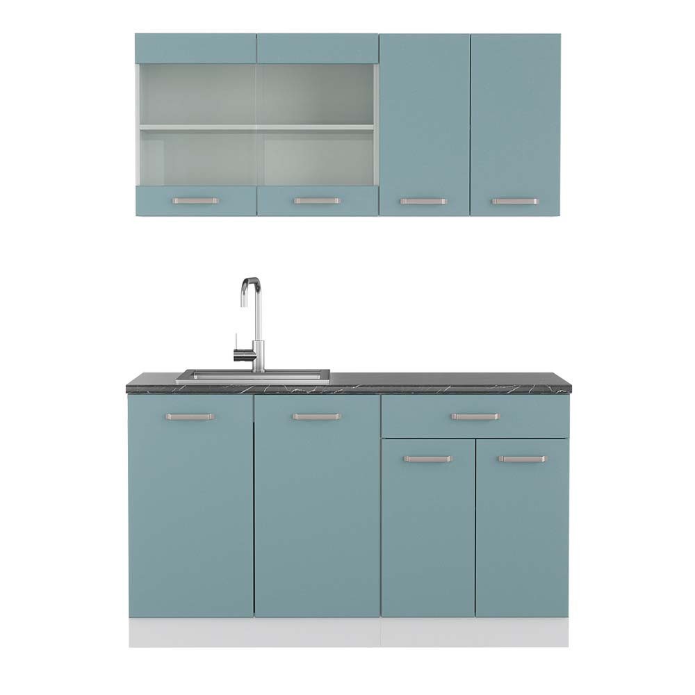Vicco Küchenzeile R-Line, Weiß/Anthrazit, 300 cm, günstig online kaufen