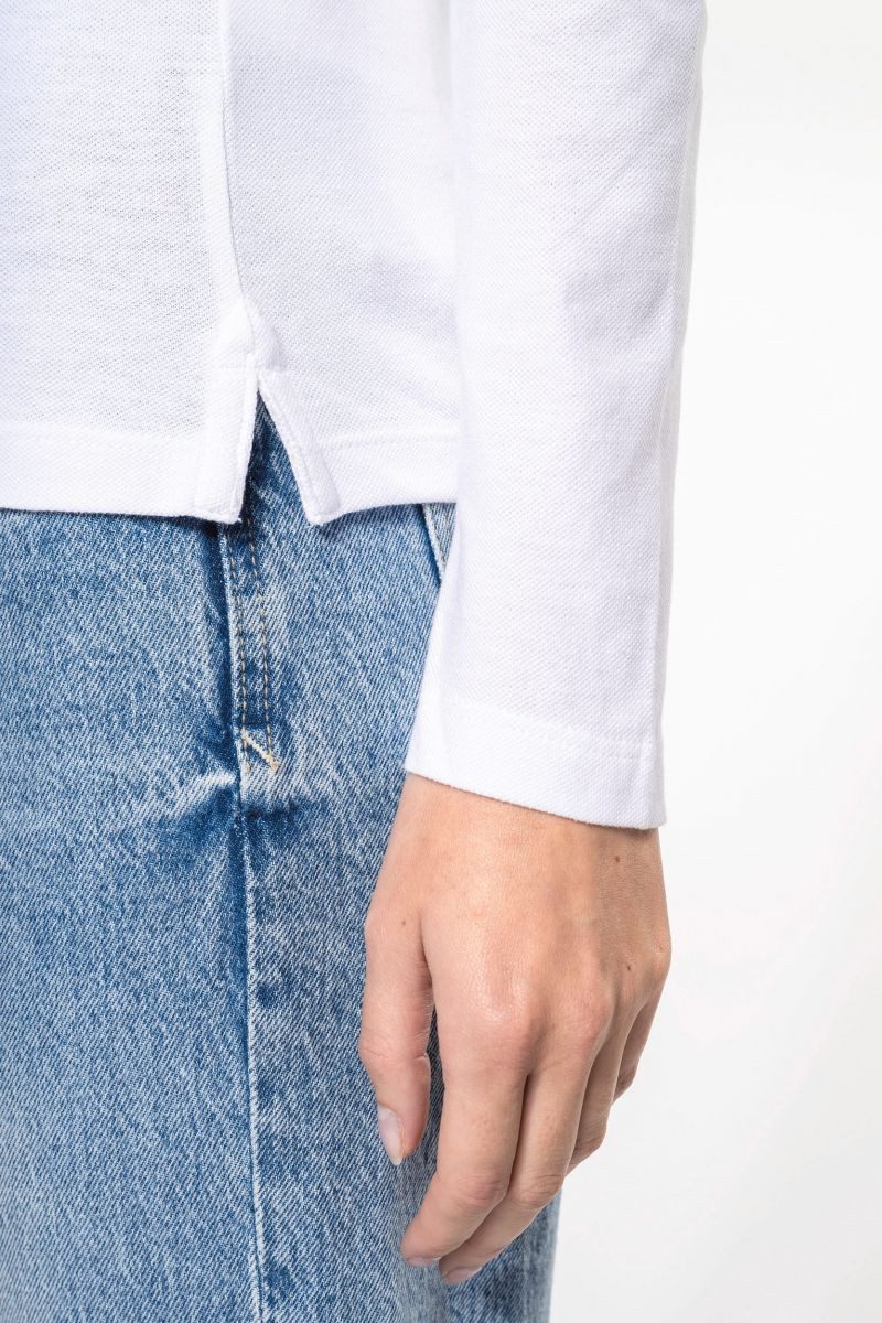 Kariban Langarm-Poloshirt Damen Langarm-Polohemd. Baumwollpiqué – Bild 4 von 5
