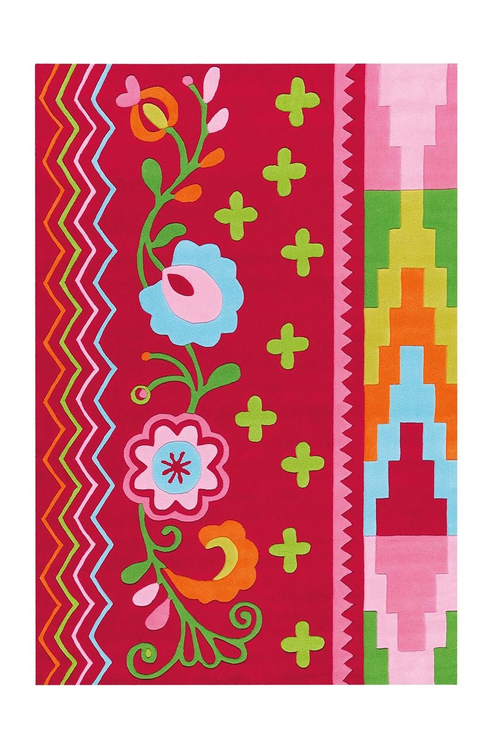 Teppich Boss Teppich Kurzflor Teppich Samuel 4144 - Multi / Rosa, rechteckig, Höhe: 14 mm