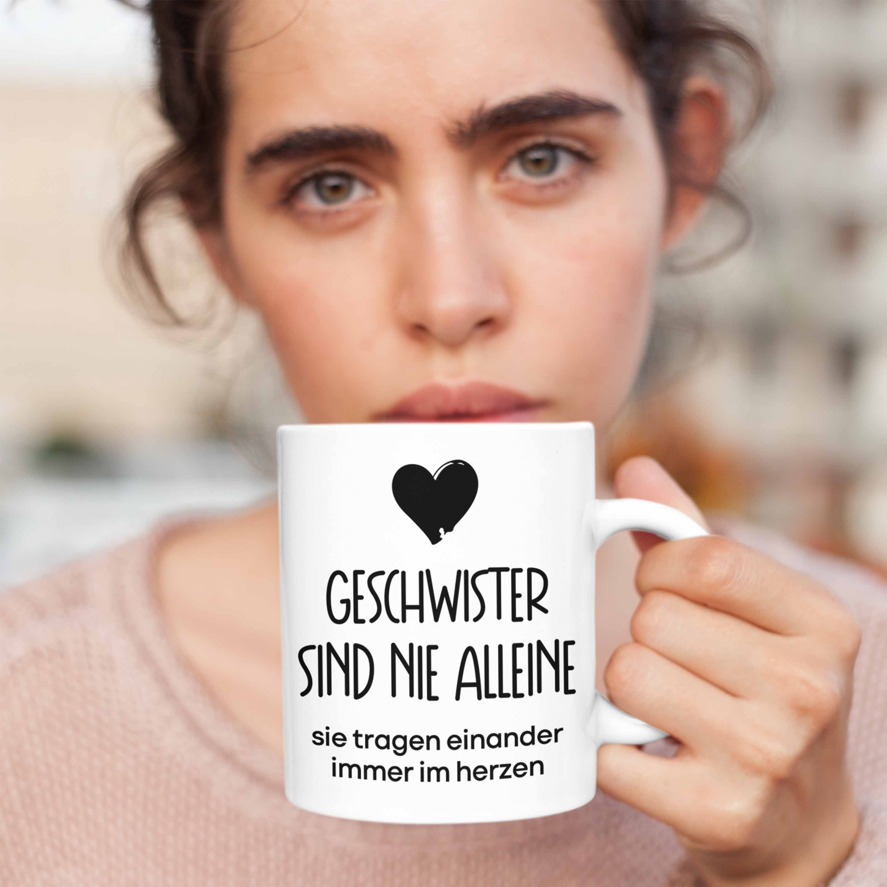 Trendation Schwester Geschenkidee Bruder Alleine Weiss Nie Geburtstag Geschwister Tasse Geschenk - Sind Tasse Trendation