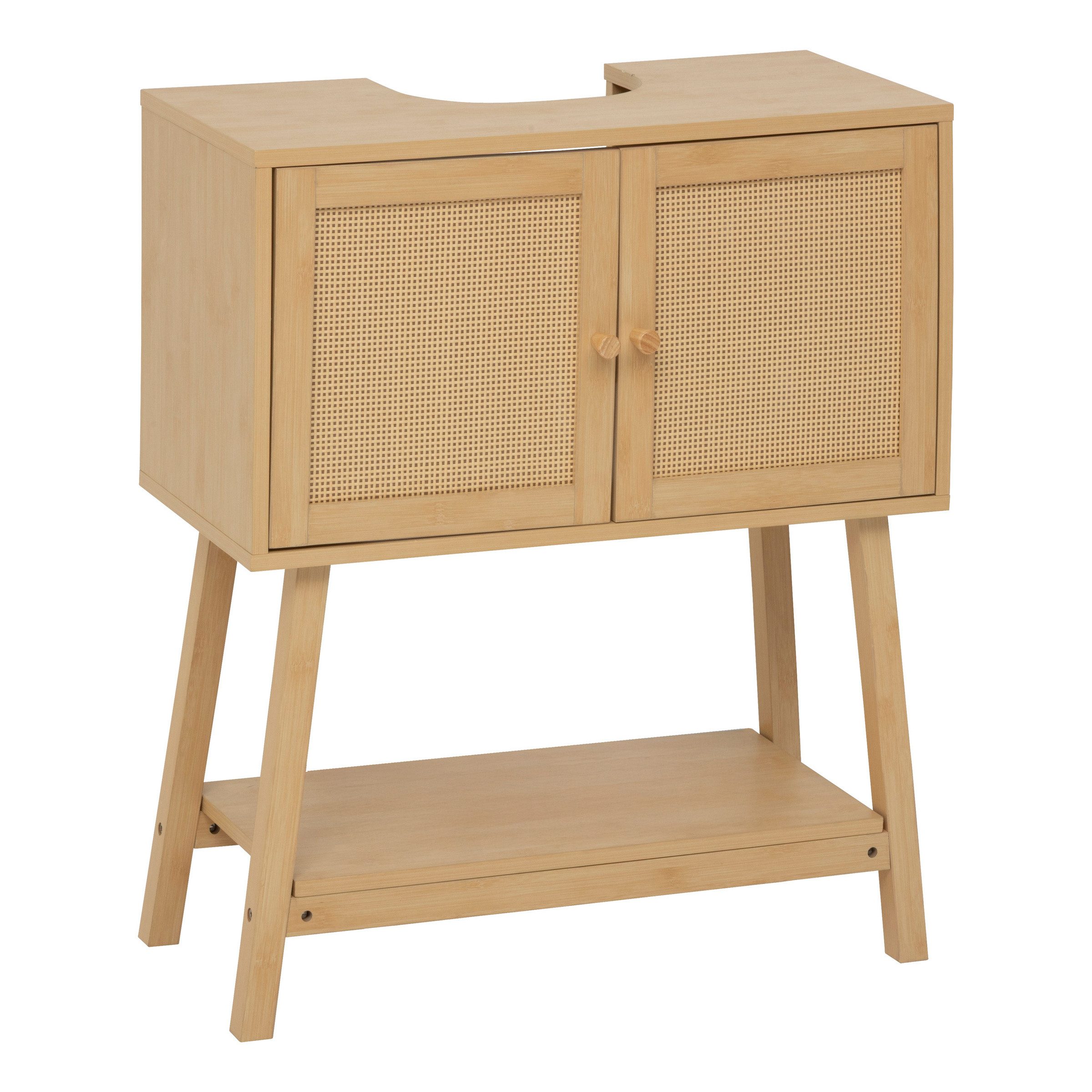 5five Simply Smart Waschbeckenschrank Waschtischunterschrank CANE mit Geflecht, 70 cm