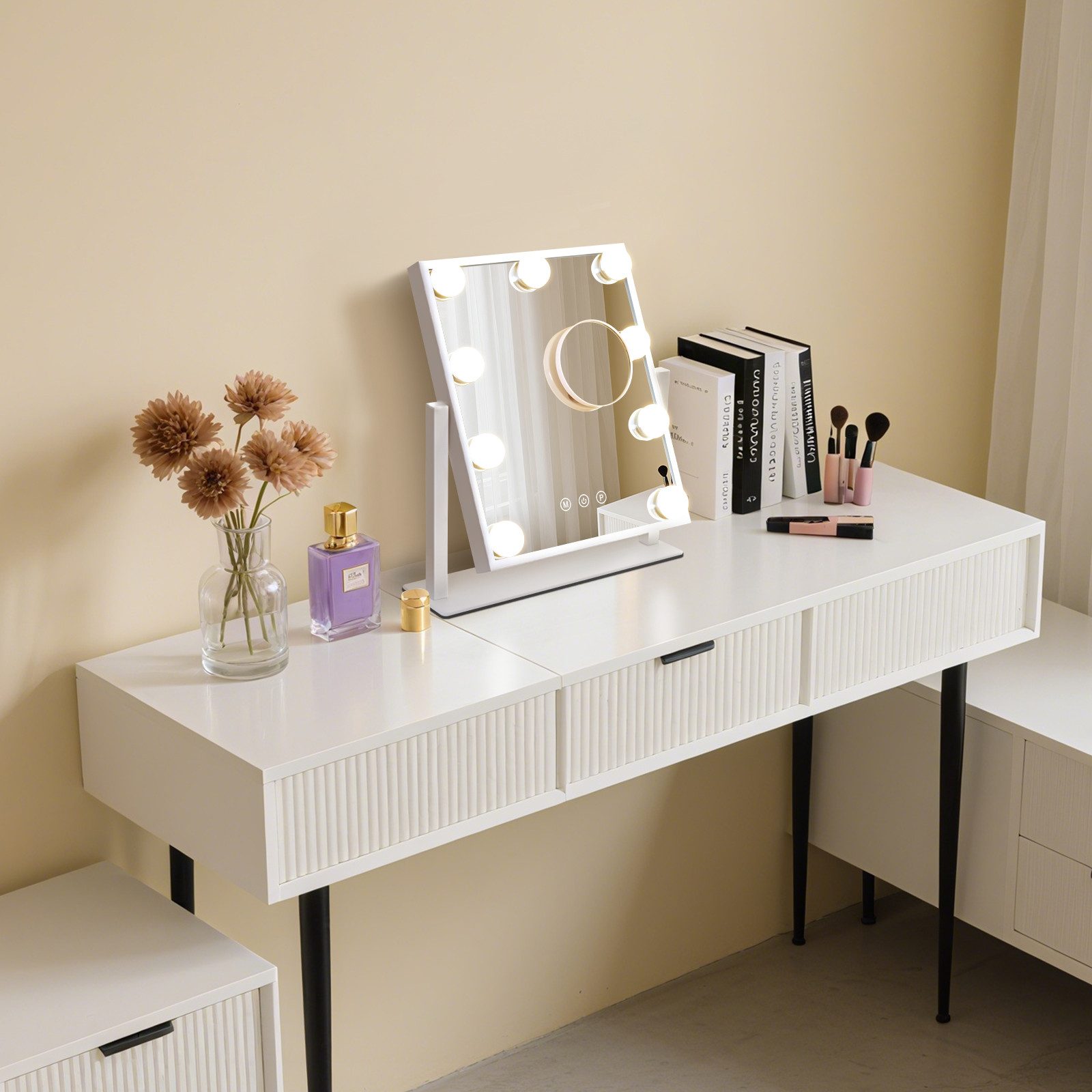 Nettlife Schminkspiegel mit Licht Spiegel 3 Farben USB Touch-Steuerung Hollywood (1-St), Schlafzimmer, Wohnzimmer