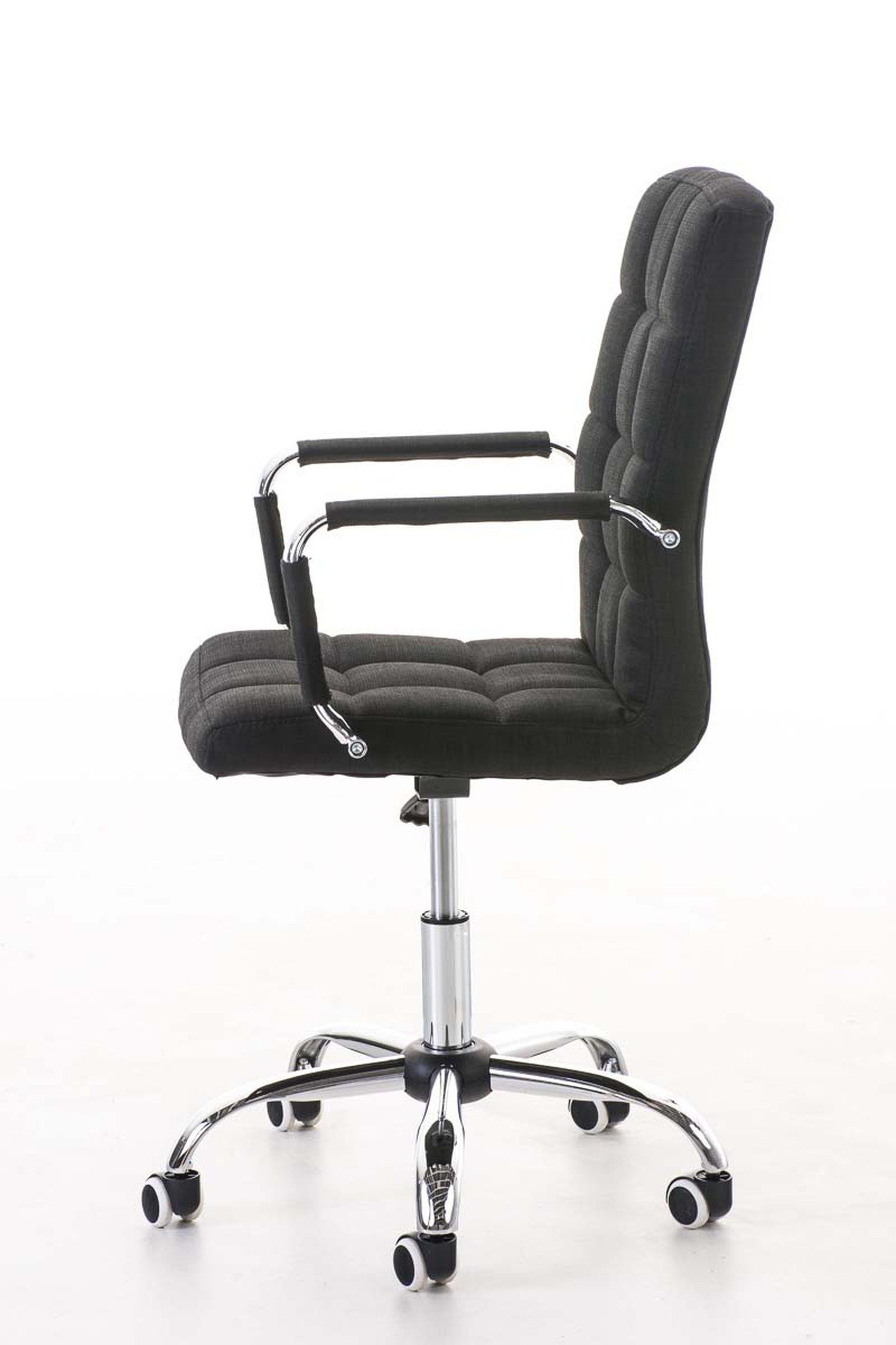 Sitzfläche: Gestell: Rückenlehne Chefsessel, chrom Stoff mit - Deal - (Schreibtischstuhl, Metall Bürostuhl und bequemer drehbar XXL), Bürostuhl 360° schwarz TPFLiving Drehstuhl, V2 höhenverstellbar