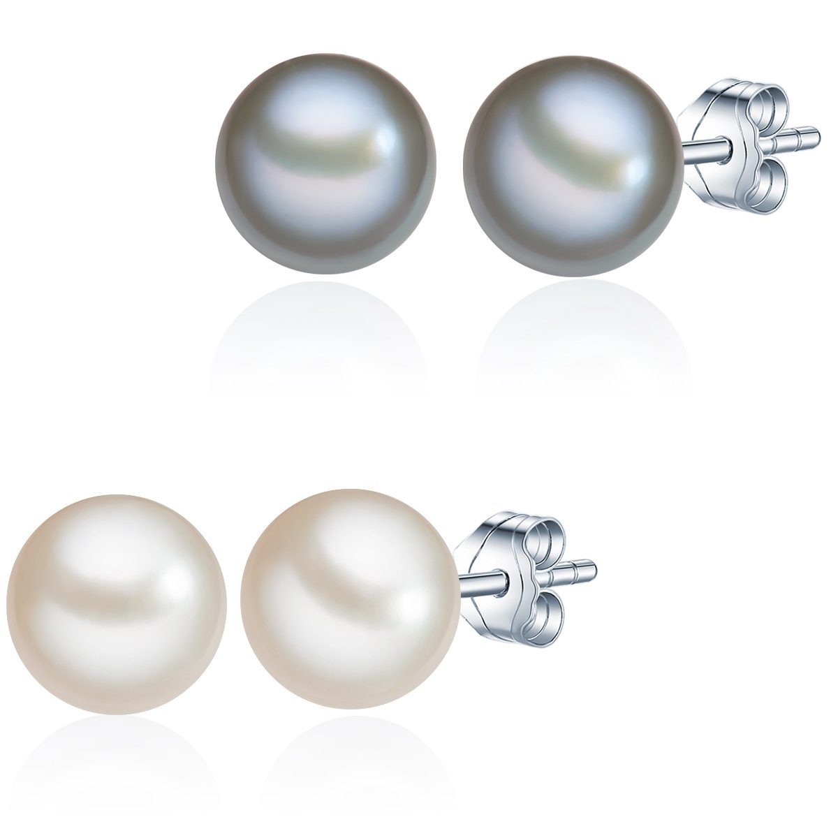 Valero Süßwasser-Zuchtperlen Pearls Paar silber, aus Ohrstecker