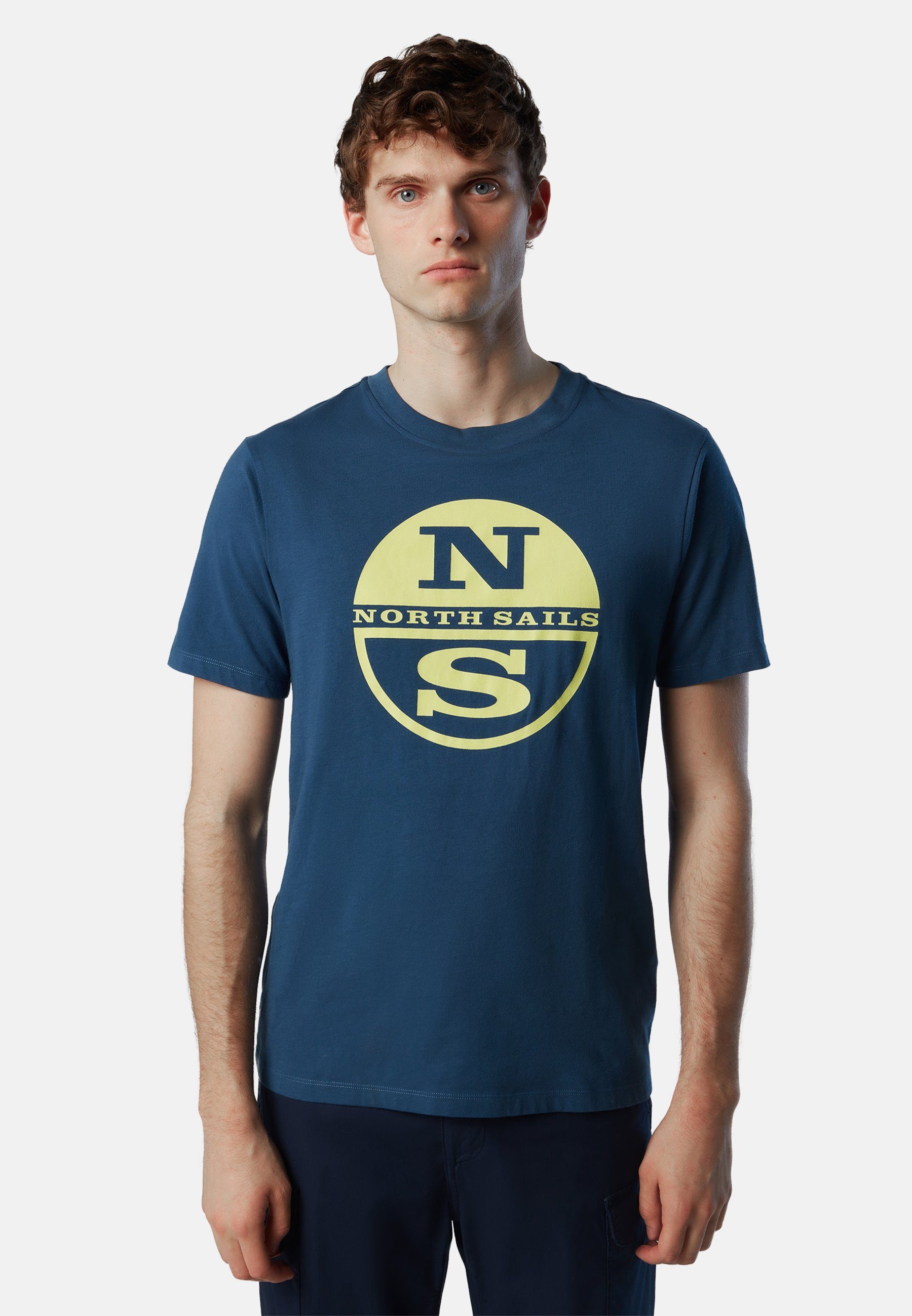North Sails mit T-Shirt mit T-Shirt klassischem Design Maxi-Logo-Aufdruck BLUE