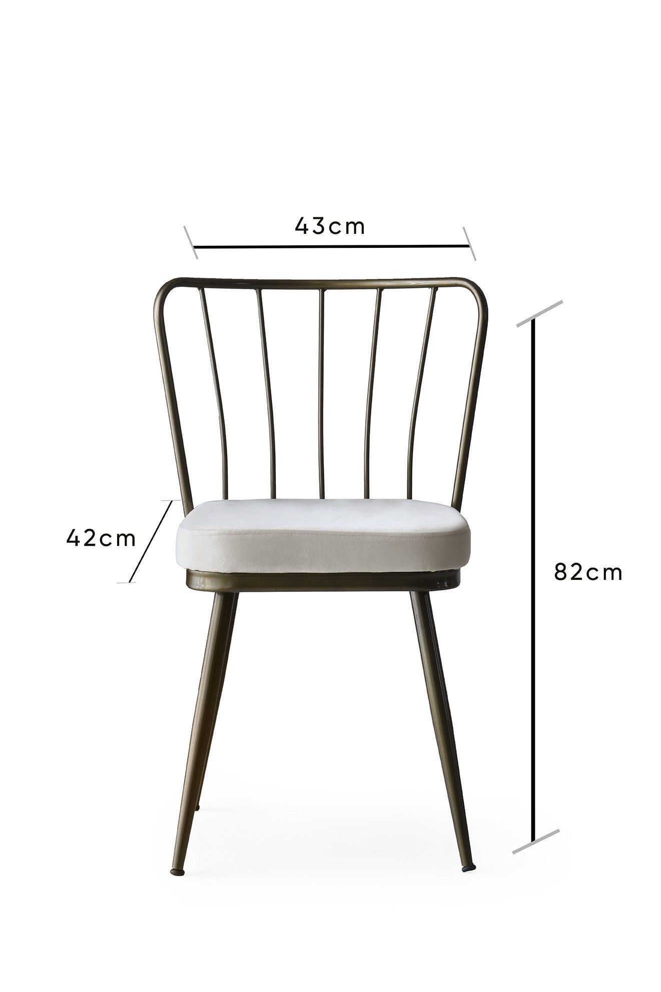 Skye Decor NMB, 82x43x42 cm, Rahmen: 100% Yıldız Metall Nerz, Bürostuhl