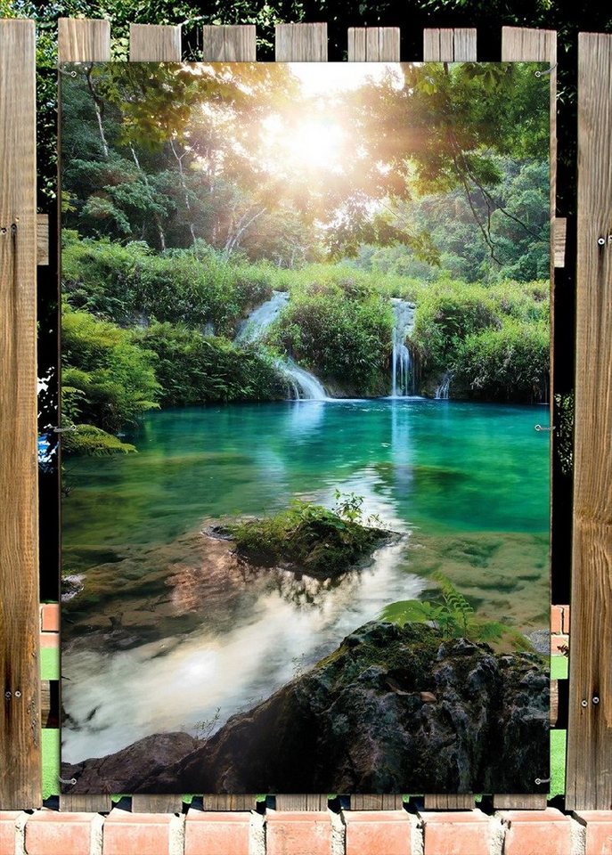 Thumbnail - Wallario Sichtschutzzaunmatten Türkisgrüner See im Nationalpark in Guatemala
