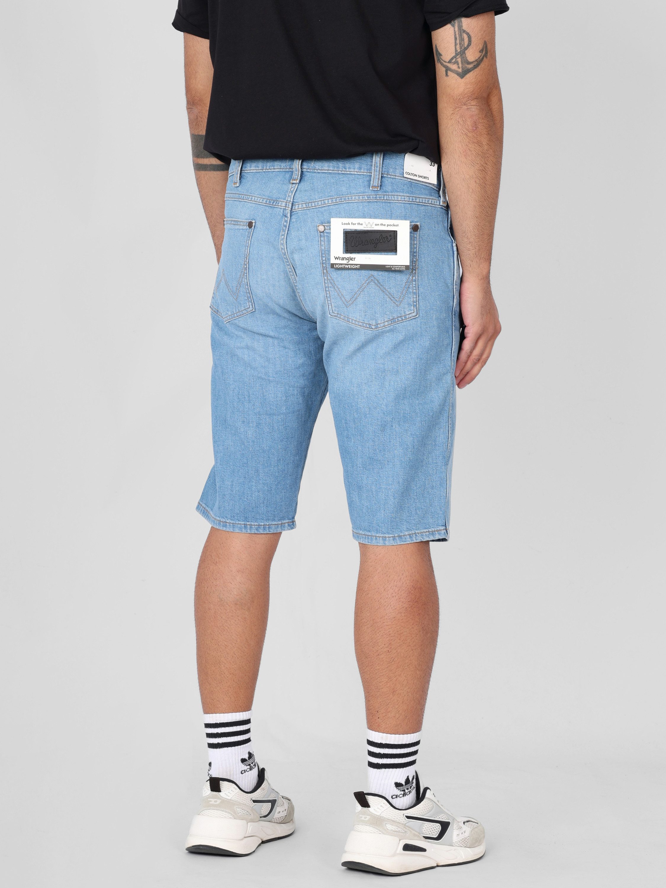 Wrangler Jeansshorts Slim Fit - COLTON SLATE SHADE Leichtgewicht Denim