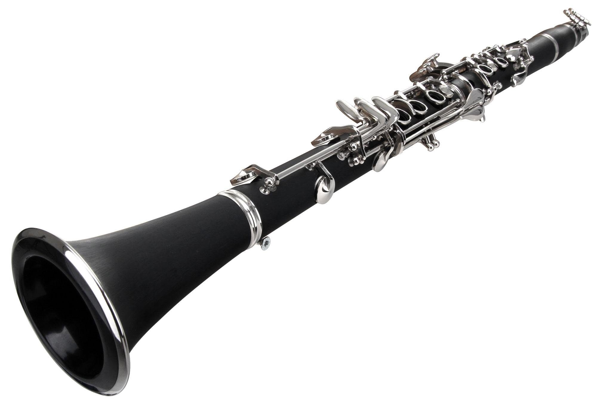 Classic Cantabile Klarinette CLK-45 - aus ABS-Kunststoff in Holzoptik Bb boehmisch, 17 Klappen, 5 Ringe - Mechanik versilbert - ideales Schülerinstrument