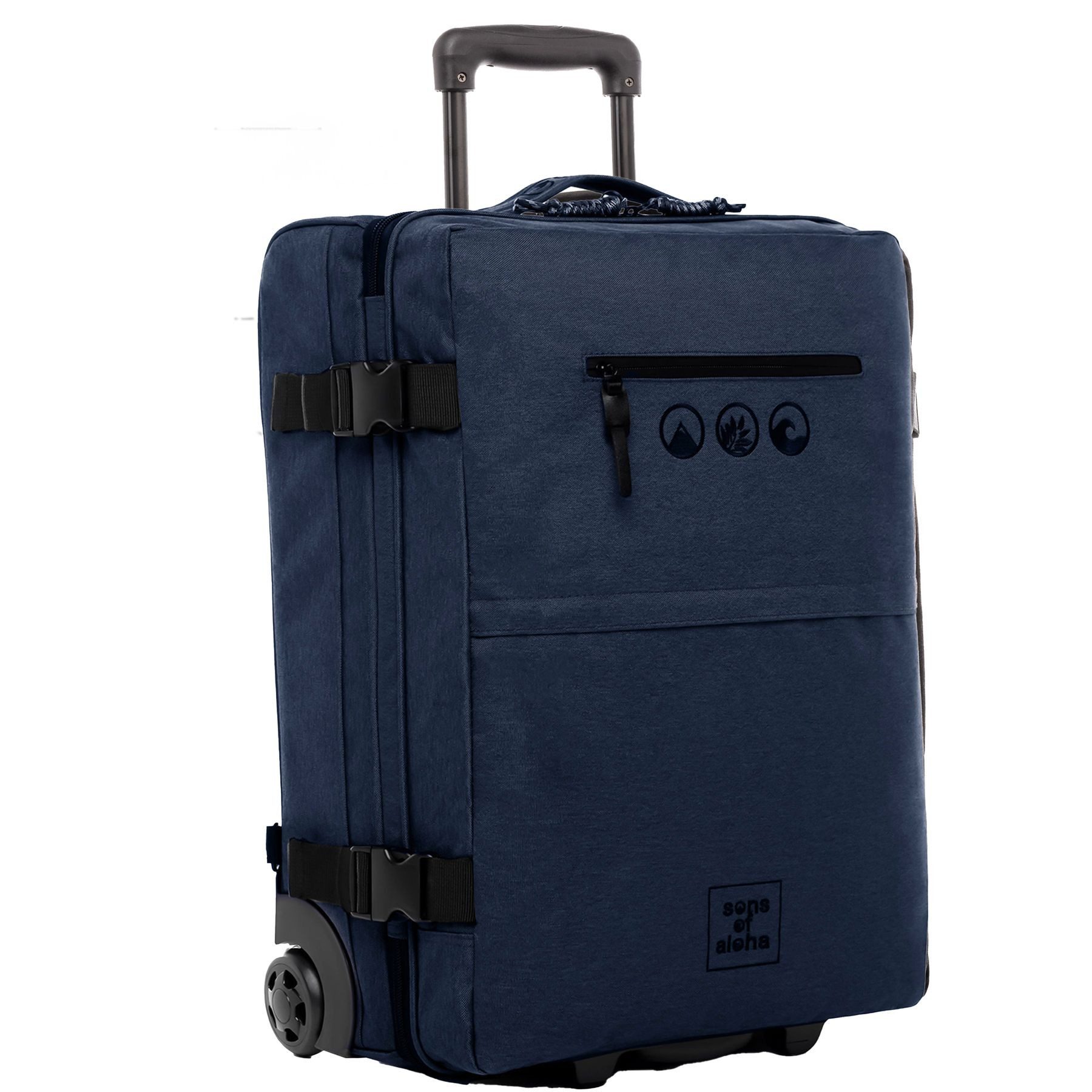 SONS OF ALOHA Koffer Backpacker Rucksack mit Rollen 3 in 1 Handgepäck  55 cm, 2in1 Hybrid Handgepäck Koffer 2 Rollen & Rucksack aus Plastikflaschen