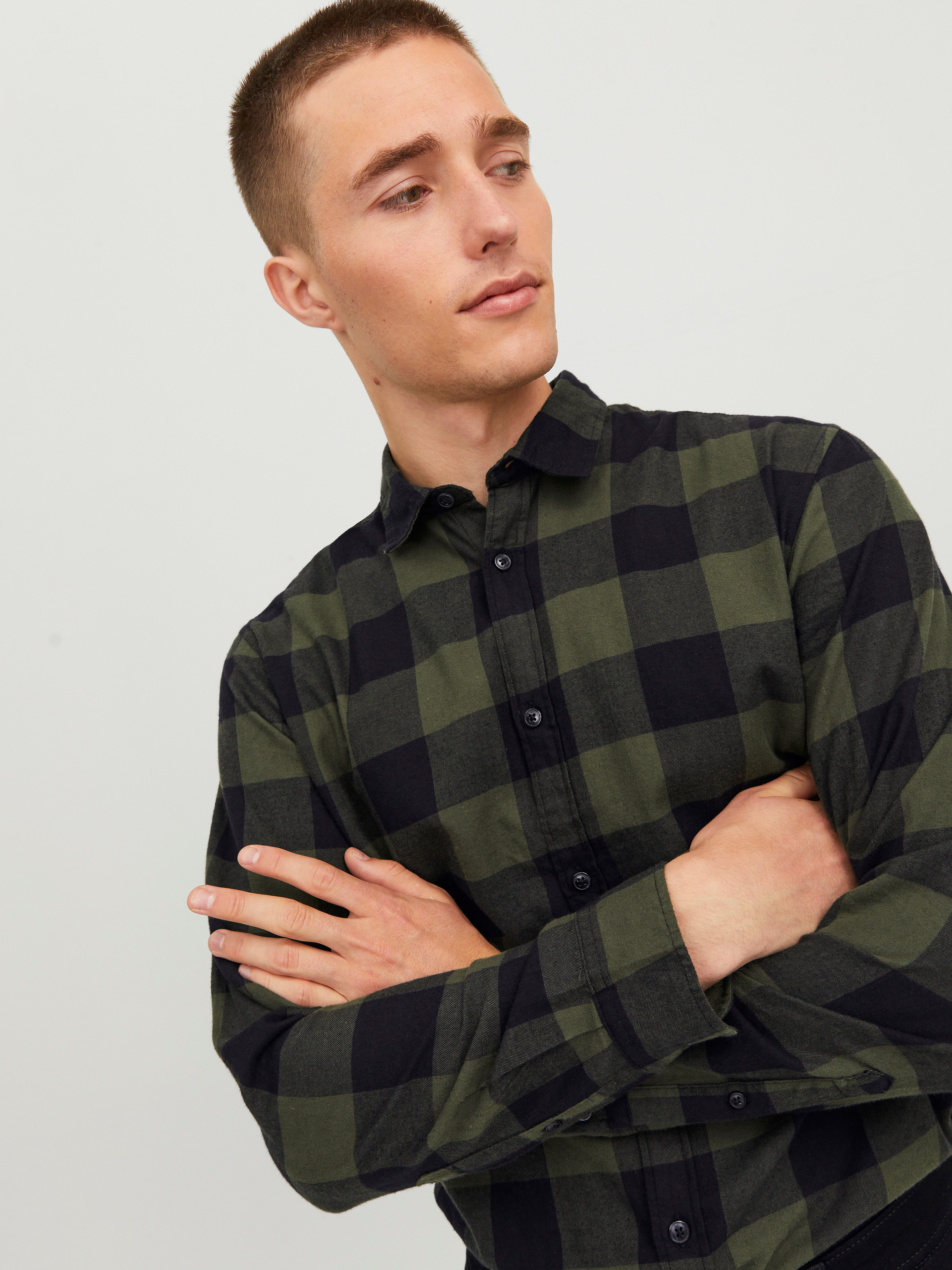 Jack & Jones Langarmhemd JJEGINGHAM TWILL SHIRT L/S NOOS