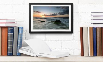 WandbilderXXL Bild mit Rahmen Ocean Sunset, Sonnenuntergang, Wandbild, in 4 Größen erhältlich