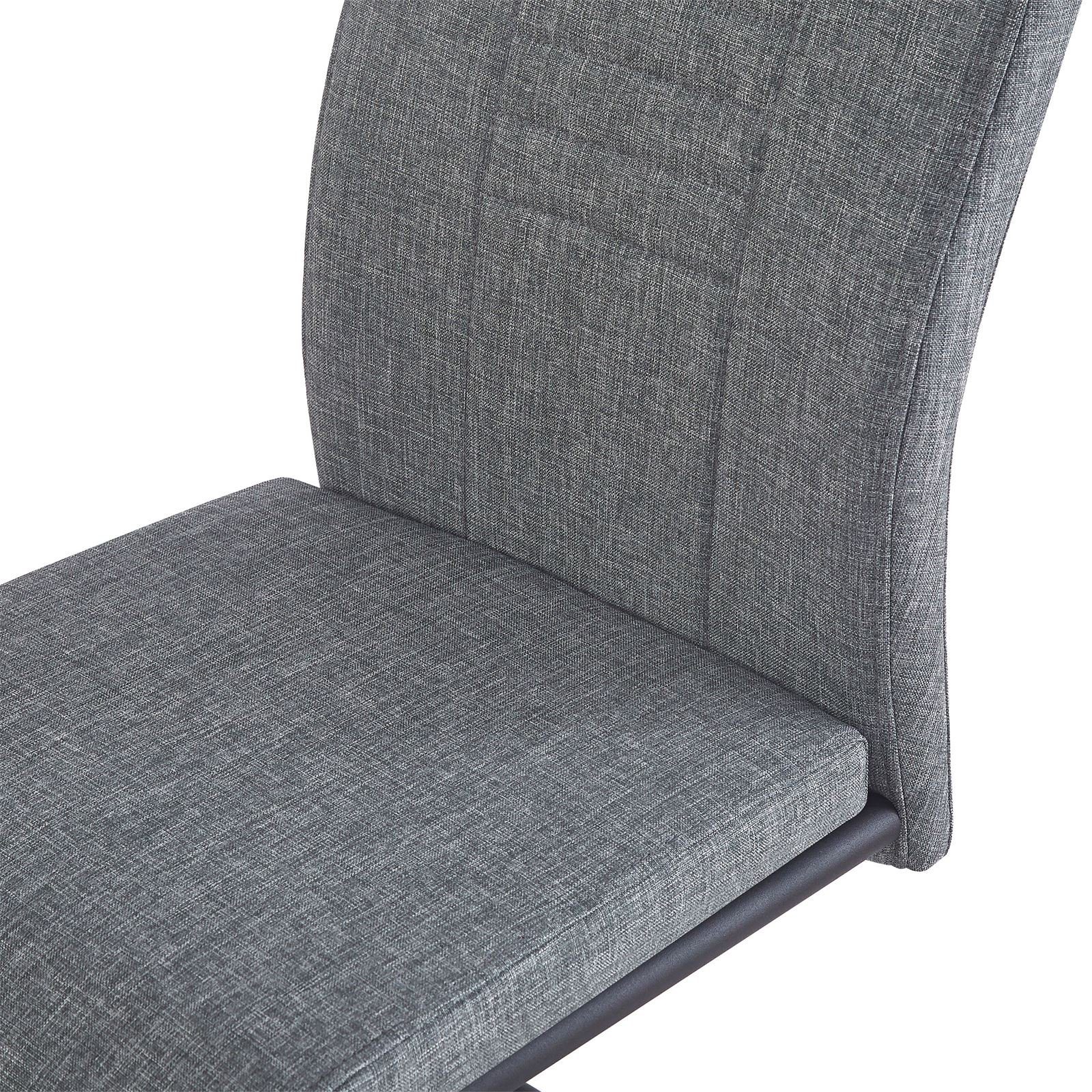 CARO-Möbel Esszimmerstuhl St), mit (4 Schwinggestell aus grau/schwarz Schwingstuhl Metall ALBA Stof Esszimmerstuhl 4er-Set