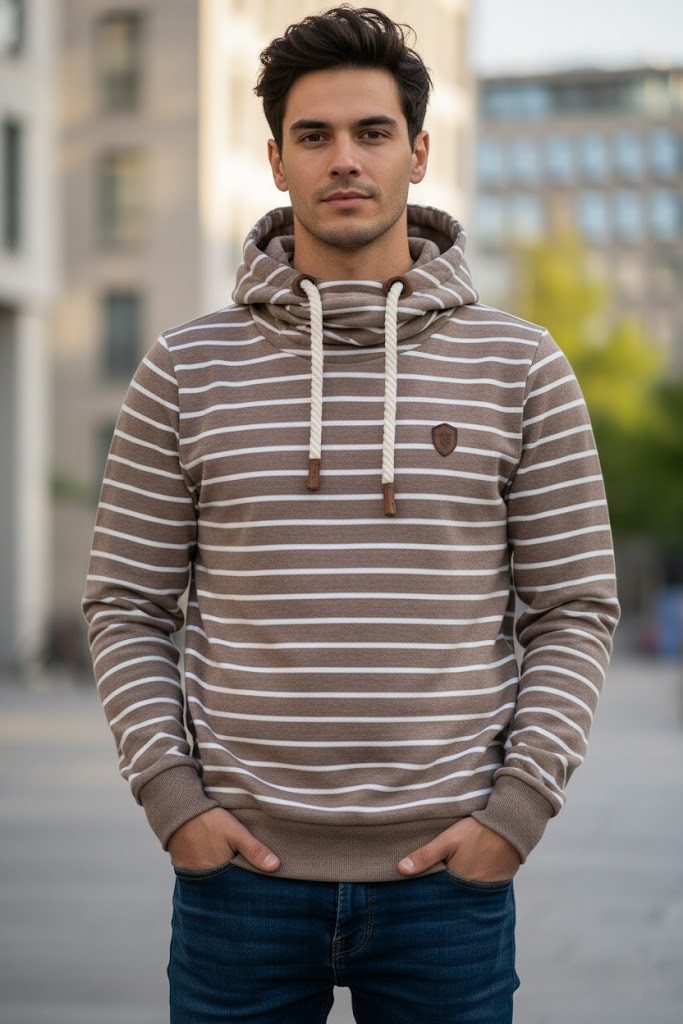 naketano Hoodie Herren Hoodie Braun gestreift günstig online kaufen