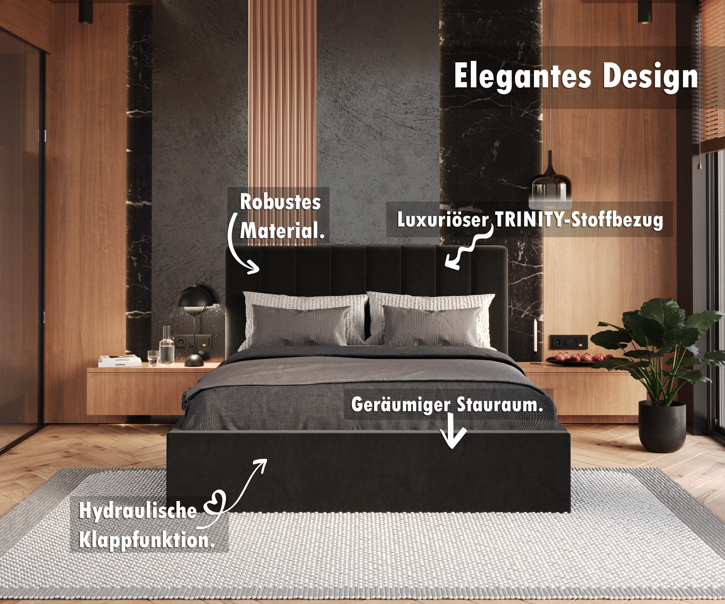 FDM Polsterbett Bettgestell Bettrahmen 120x200, 140x200, günstig online kaufen