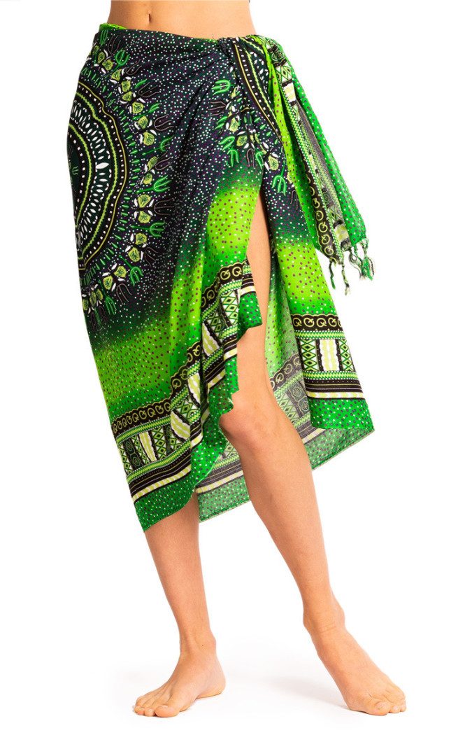 PANASIAM Sarong Pareo Maoi auch in großen Größen als Strandtuch oder, Viskose, Strandkleid tragbar Bikini Cover-up Tuch für den Strand Wrap Überwurf