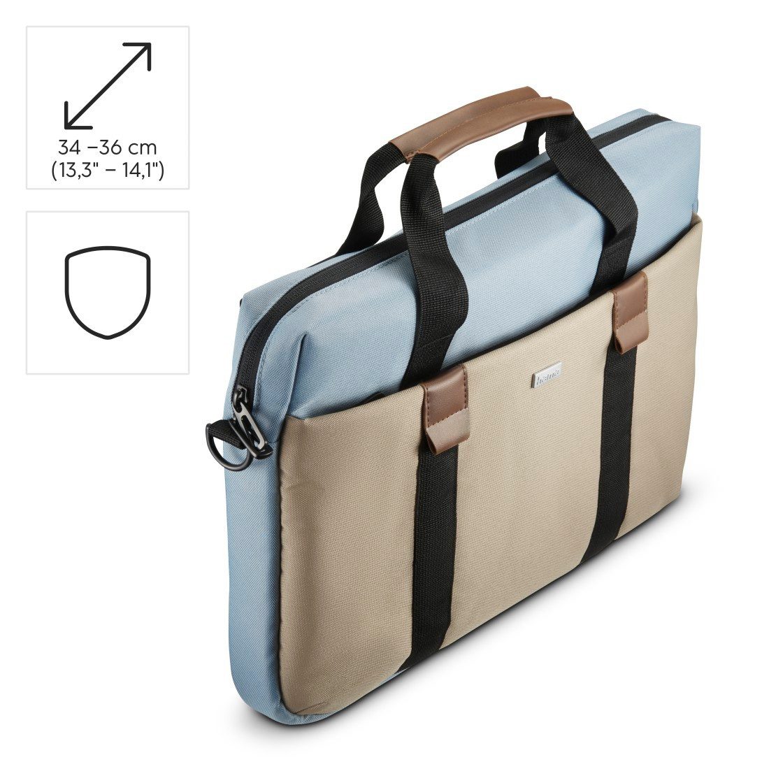Hama Laptoptasche Notebooktasche für 34-36 cm (13,3 -14,1 Zoll), Trolleyband, Polyester, Laptopfach, Vordertasche Organizerstruktur