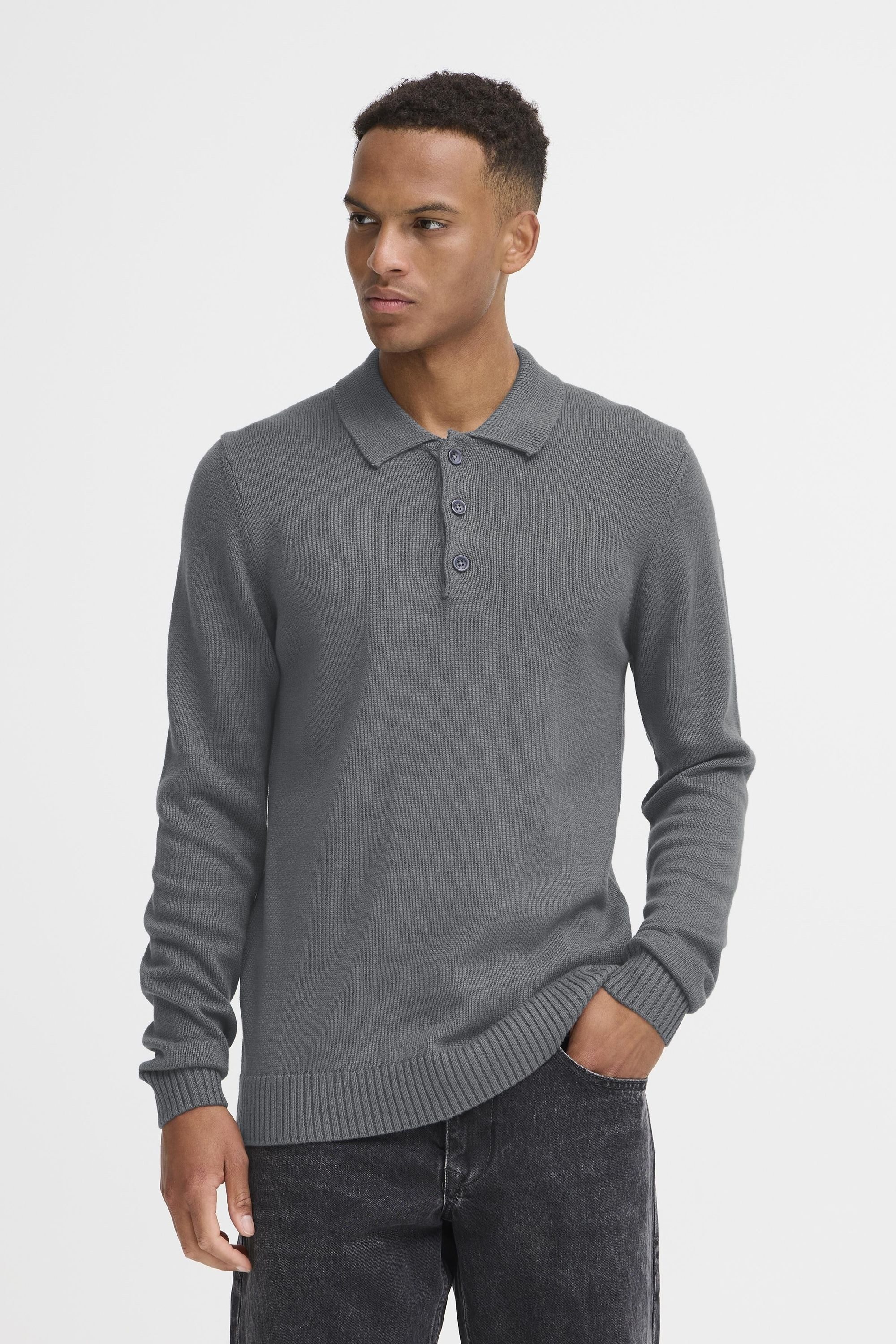 Blend Strickpullover BHDENO Stilvoller Strickpullover mit Polo-Kragen günstig online kaufen