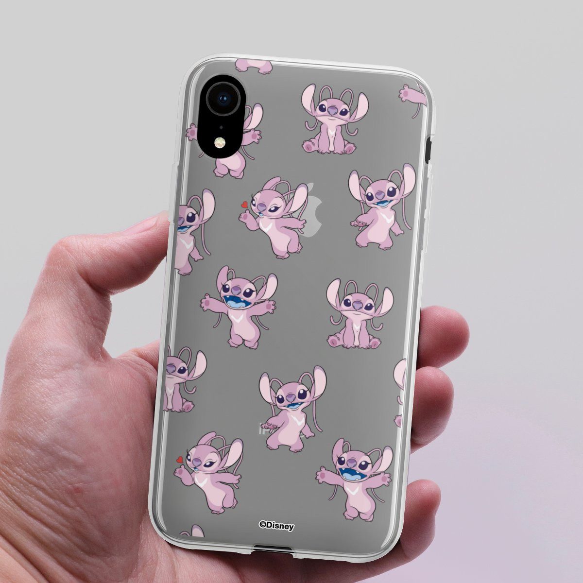 DeinDesign Handyhülle Lilo & Stitch Engel Disney Angel Faces Pattern Transparent, Apple iPhone Xr Silikon Hülle Bumper Case Handy Schutzhülle