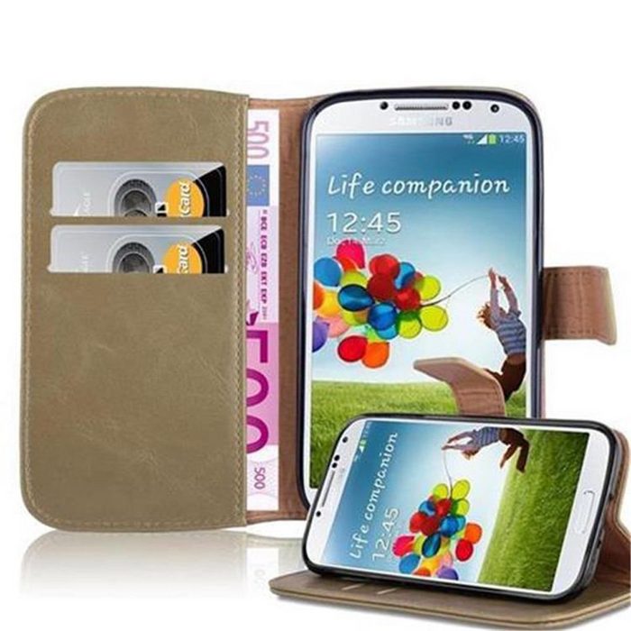 Cadorabo Handyhülle Luxury Book Samsung Galaxy S4 Klappbare Handy Schutzhülle - Hülle - mit Standfunktion und Kartenfach