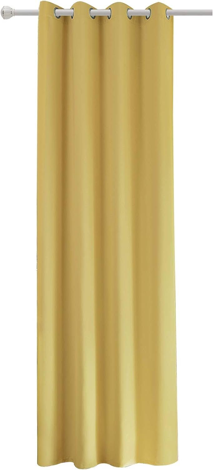 Gardine, Woltu, (1 St), blickdicht, mit Ösen, 130 g/m², Leichter & weicher gelb