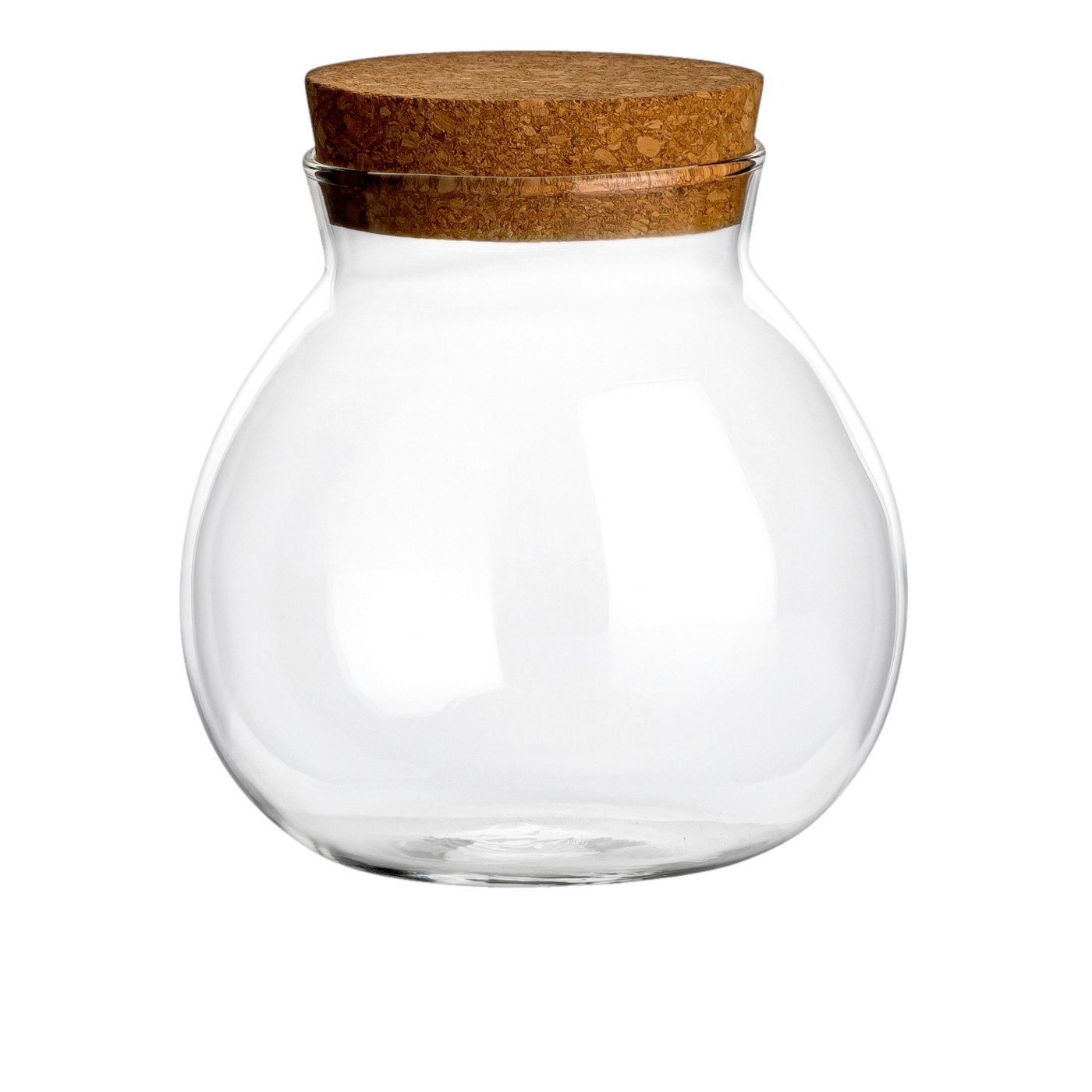 Deckel - Korken mit 600 Vorratsglas Borosilikatglas, Vorratsdosen Kugel-Form mit (3-tlg), mit ml aus Korken, gouveo