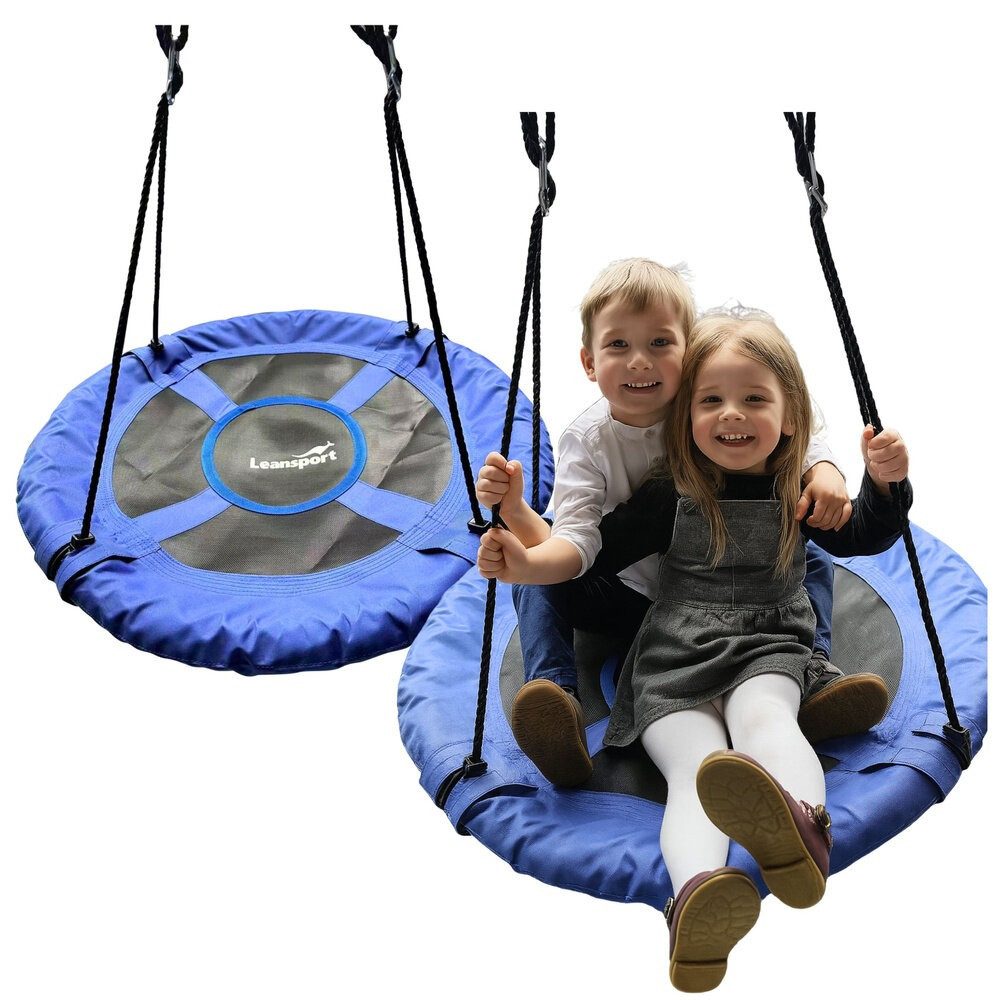 LEAN TOYS Nestschaukel Storchennest Gartenschaukel blau 80cm