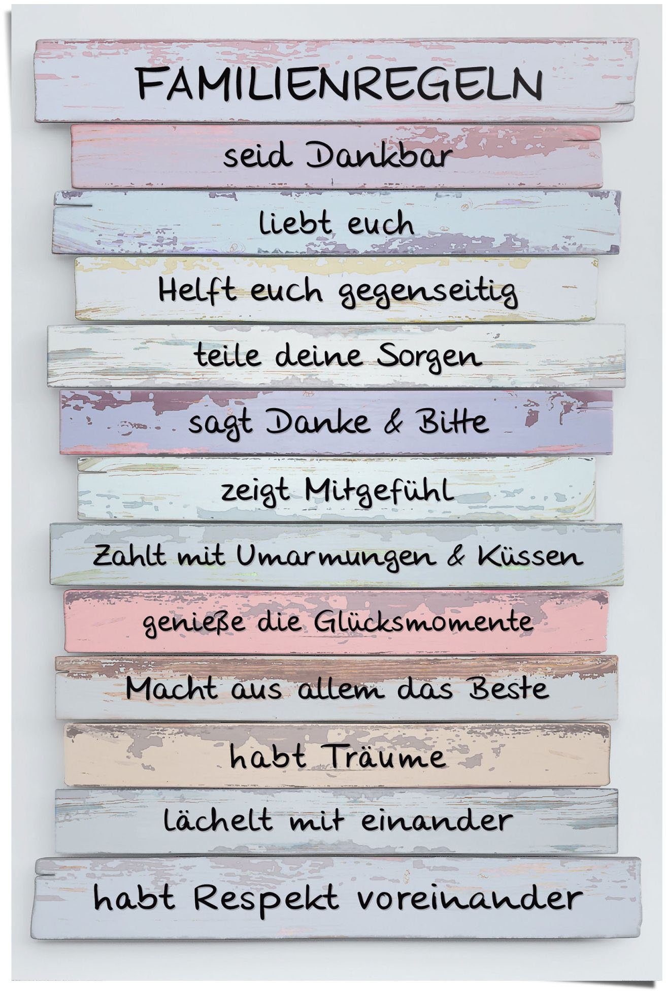 Reinders! Poster Familienregeln, (1 St) günstig online kaufen