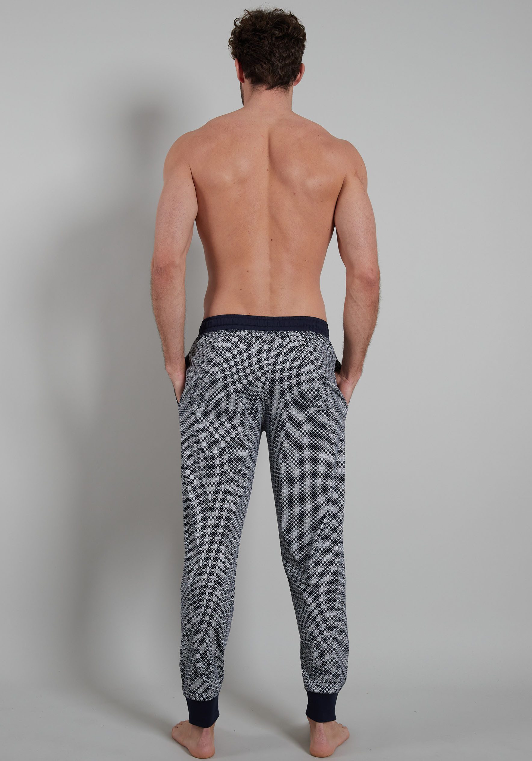 GÖTZBURG Loungehose Brooklyn Baumwolle, Seitentaschen, bequem, weich, mit Muster