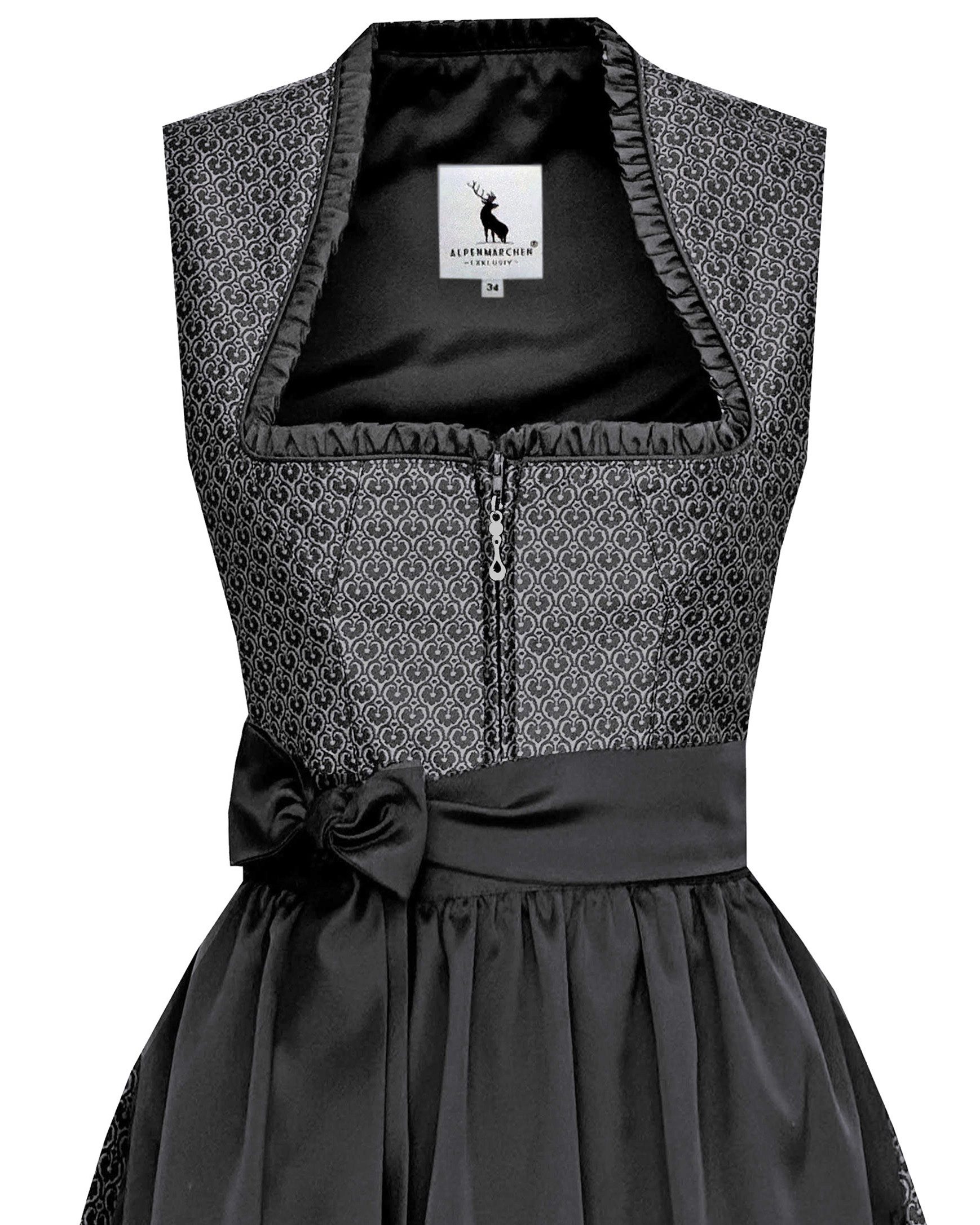Alpenmärchen Dirndl Langes Dirndl Avelina in schwarz - ALM1057 günstig online kaufen
