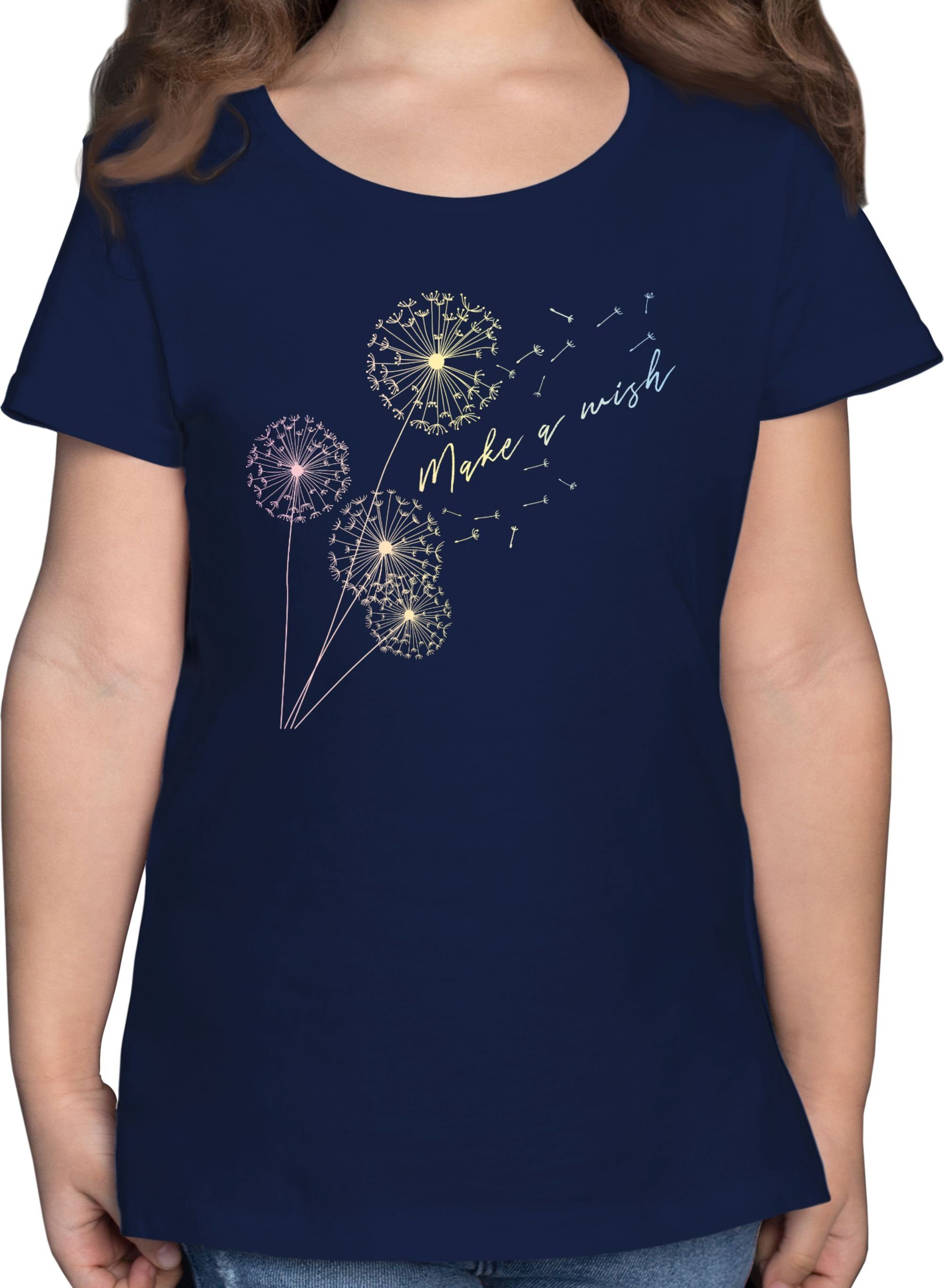 Shirtracer T-Shirt Pusteblume Flower Kinderkleidung und Co 3 Dunkelblau | T-Shirts