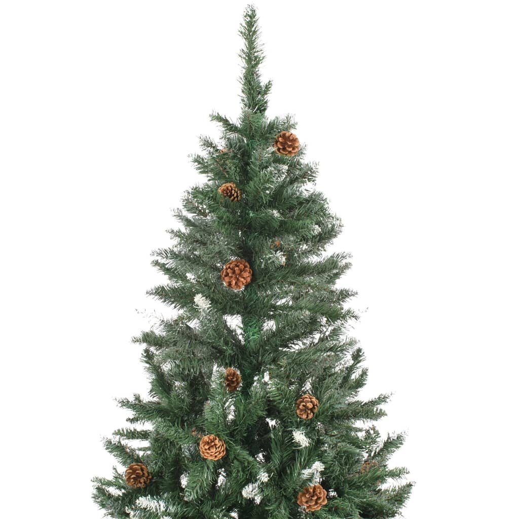 furnicato Künstlicher Weihnachtsbaum Kiefernzapfen Weißem Glitzer cm 210
