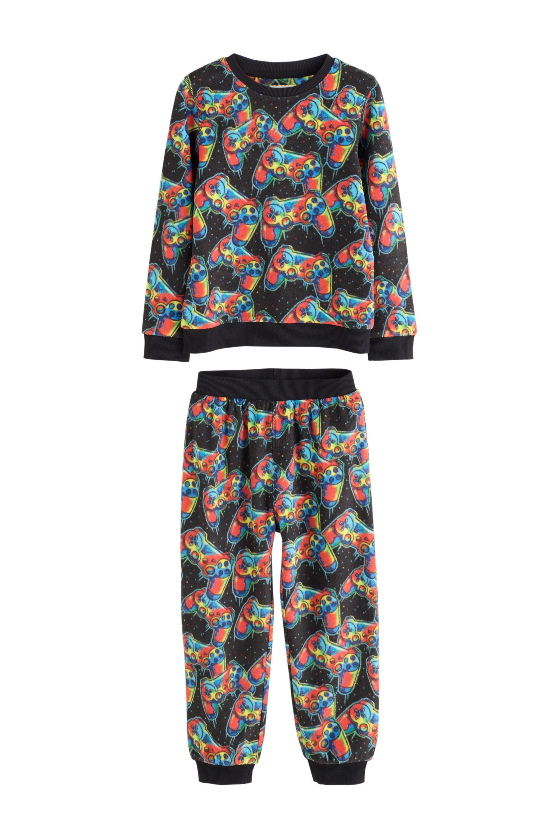 Next Pyjama Kuscheliger Fleece-Schlafanzug mit Print (2 tlg)