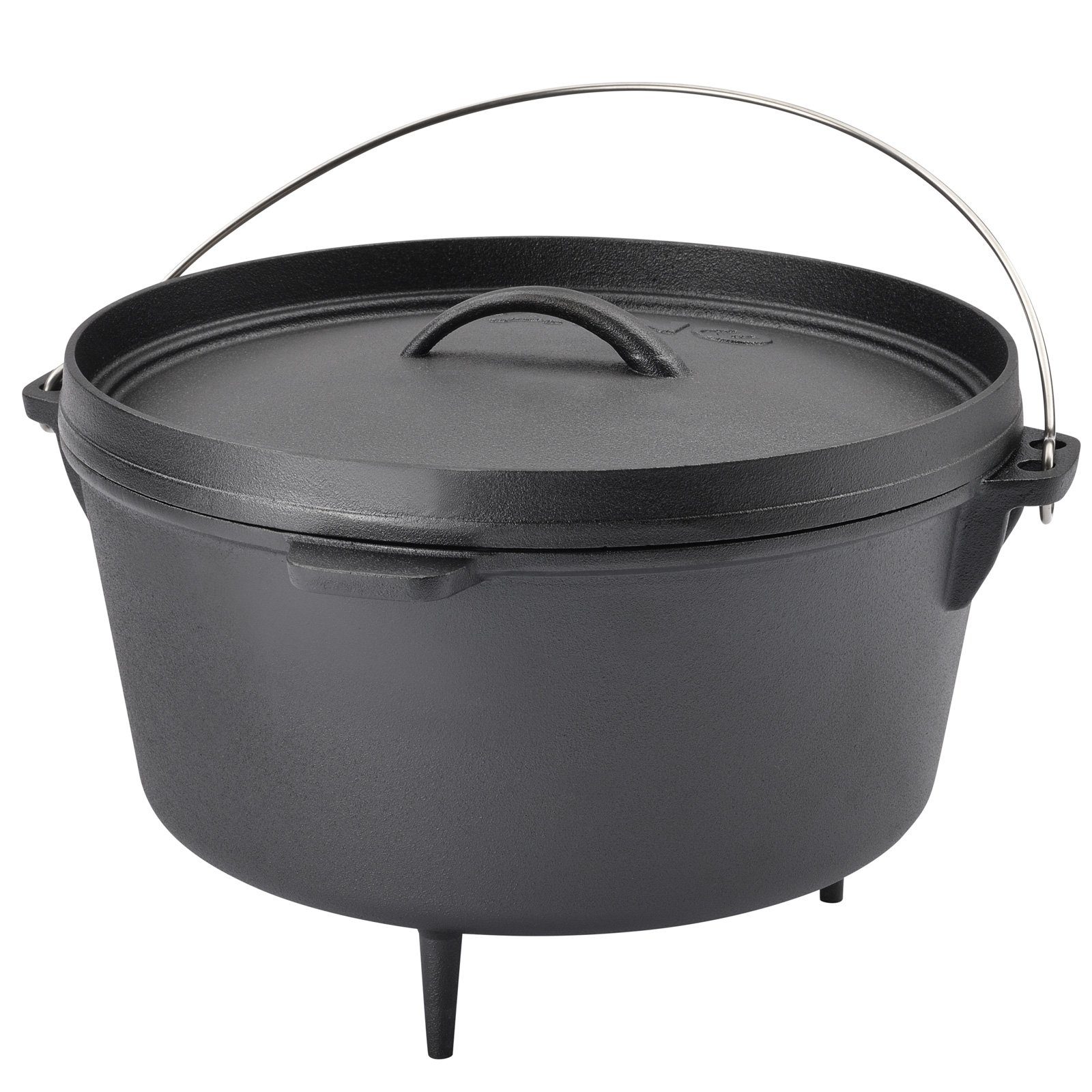TAINO Feuertopf Dutch Oven, Gusseisen (1-tlg., 1x TAINO Dutch Oven 8L inkl. Deckelheber), 8L, Ø 30cm, Gusseisen, Schmortopf, inkl. Deckelheber, Schwarz