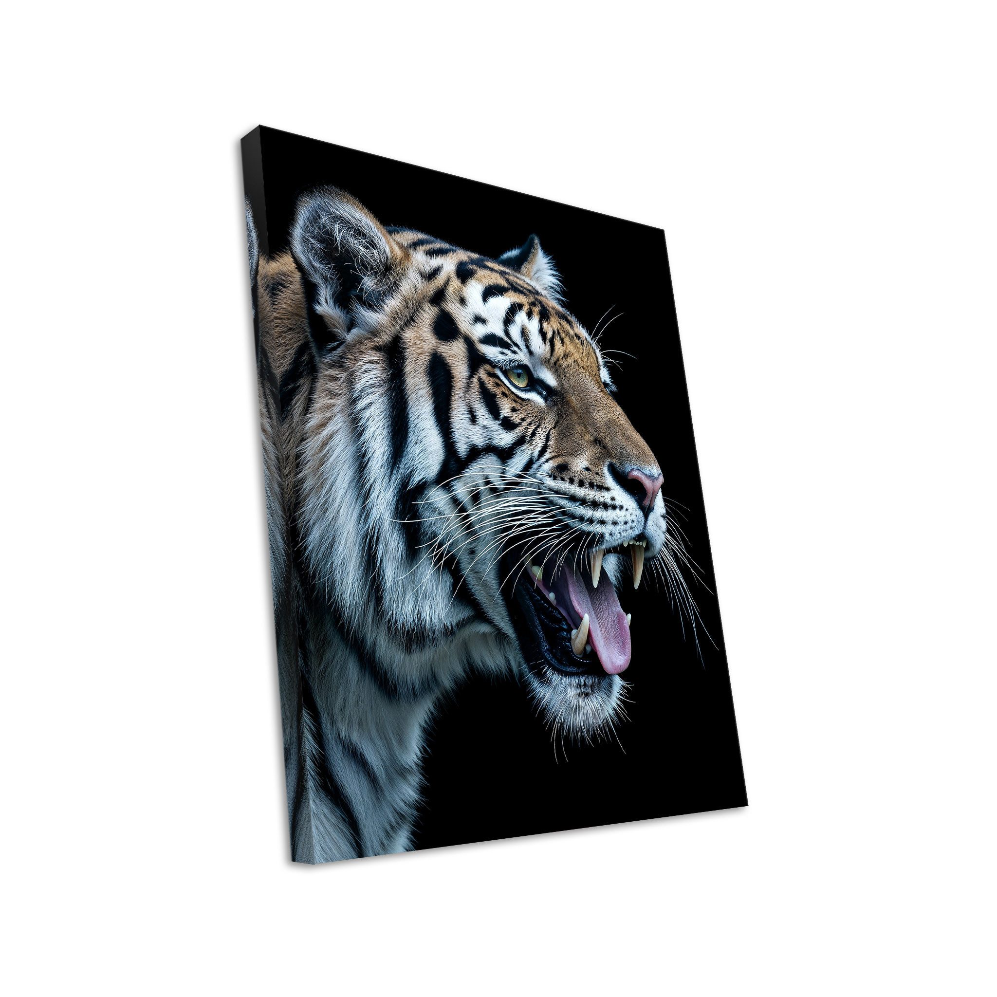 Hustling Sharks Leinwandbild Tier-Bild als XXL Leinwandbild "Tiger im Seitenprofil", in 5 unterschiedichen Größen verfügbar