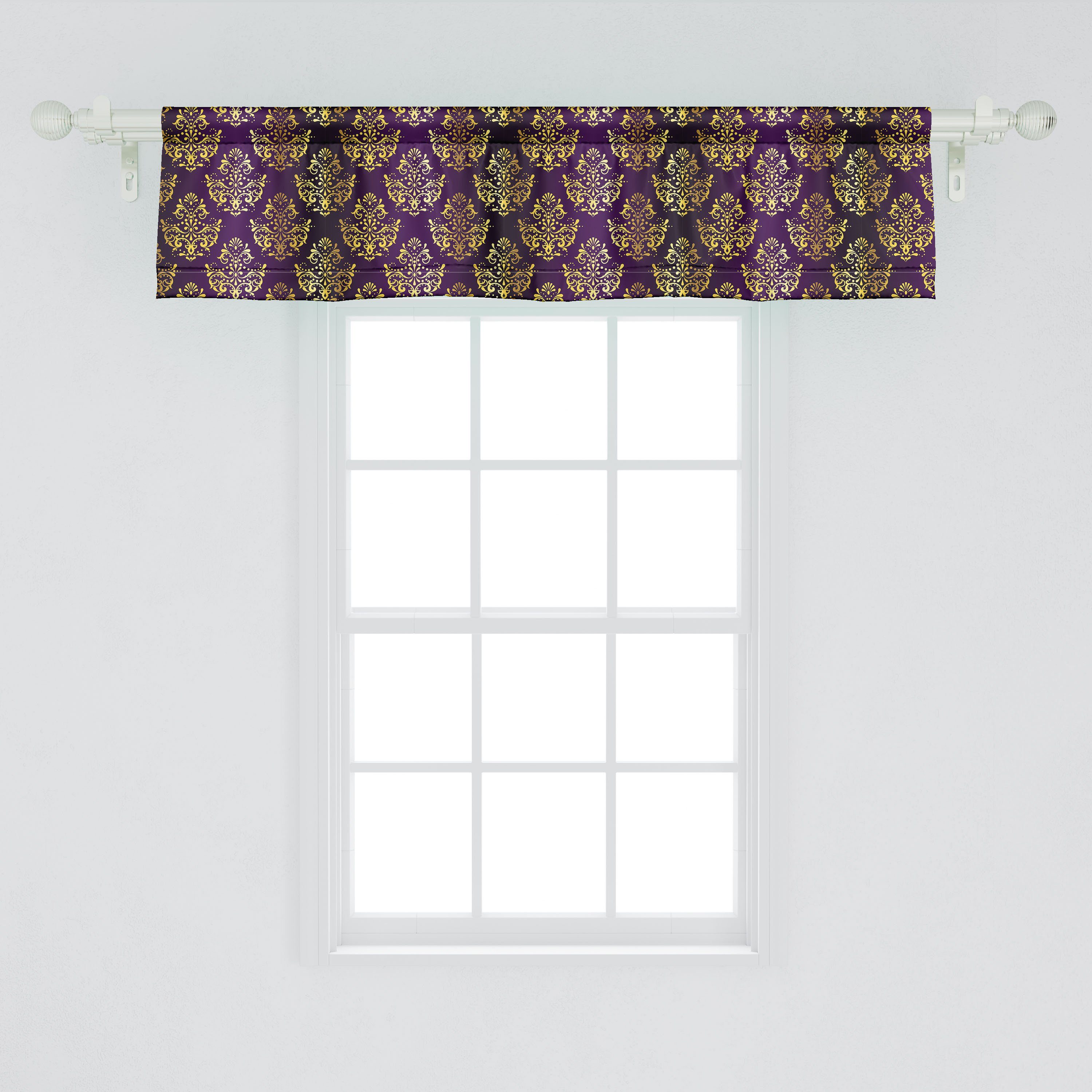Scheibengardine Vorhang Volant für Küche Dekor Flourishes mit Barock- und Abakuhaus, Schlafzimmer Microfaser, Strokes Stangentasche, Dots