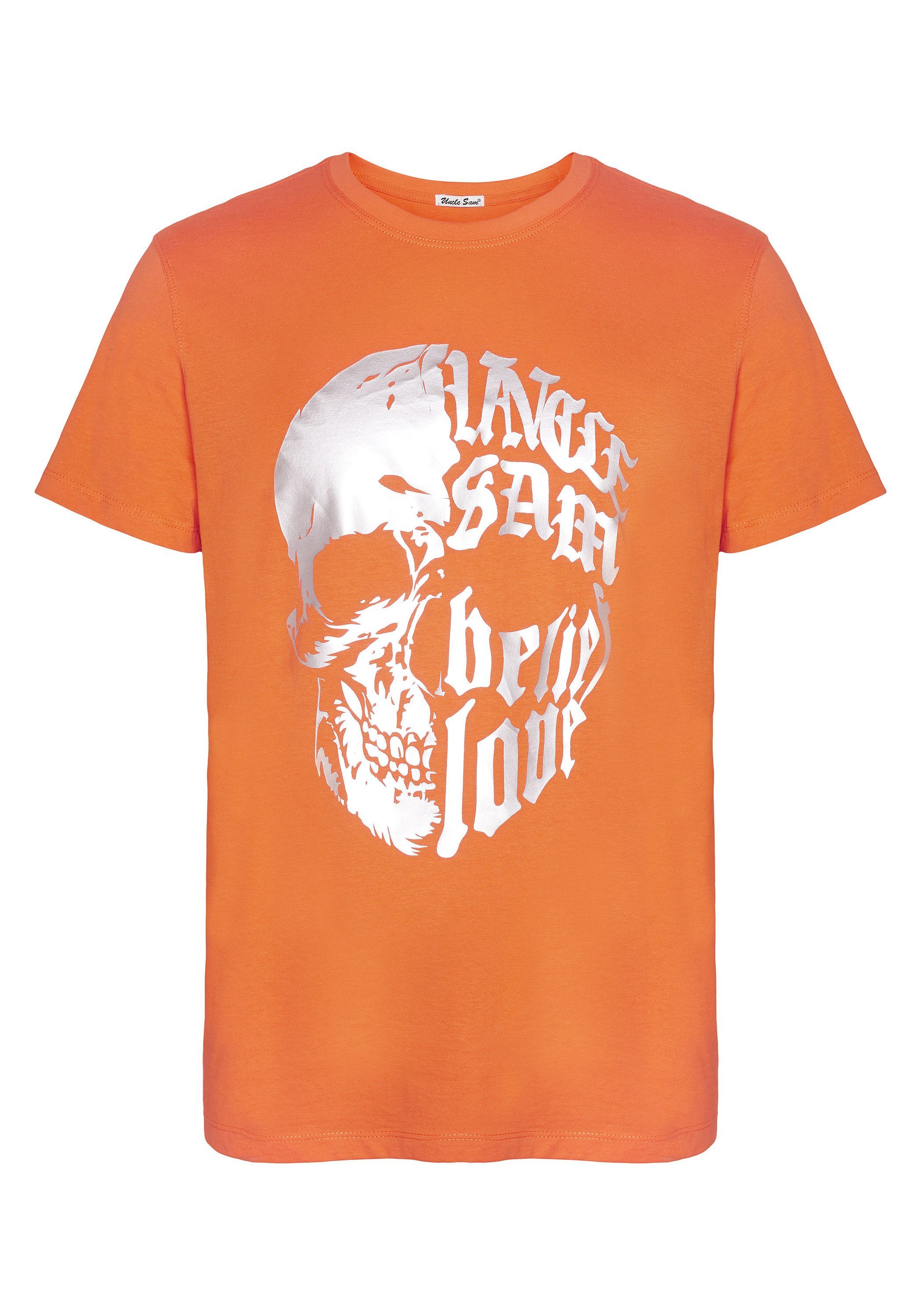 Orange Uncle Vermillon Sam Print-Shirt Baumwolle 16-1362 aus