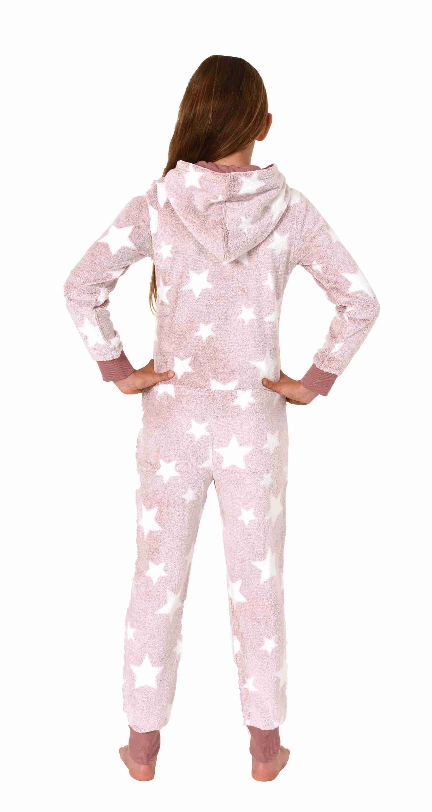 Normann Pyjama Mädchen Schlafanzug Jumpsuit Overall in Sterneoptik – Bild 3 von 3